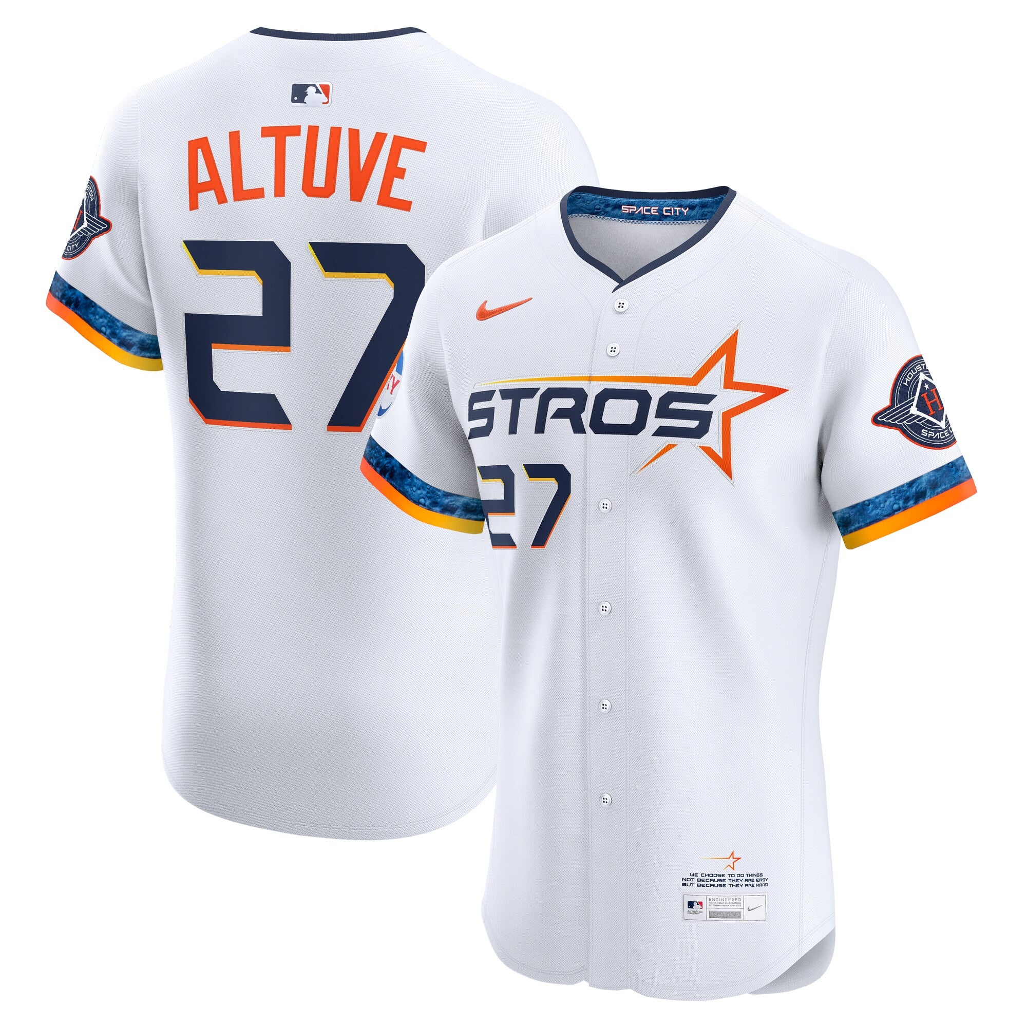Jose Altuve Houston Astros 2025 City Connect Elite Player Jersey - White | Stitched Baseball Jersey TJS0926
