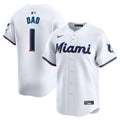 Miami Marlins #1 Dad Home Limited Jersey - White | Stitched Baseball Jersey TJS0983
