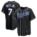Bobby Witt Jr. Kansas City Royals Fashion Replica Black Out Jersey | Stitched Baseball Jersey TJS0676