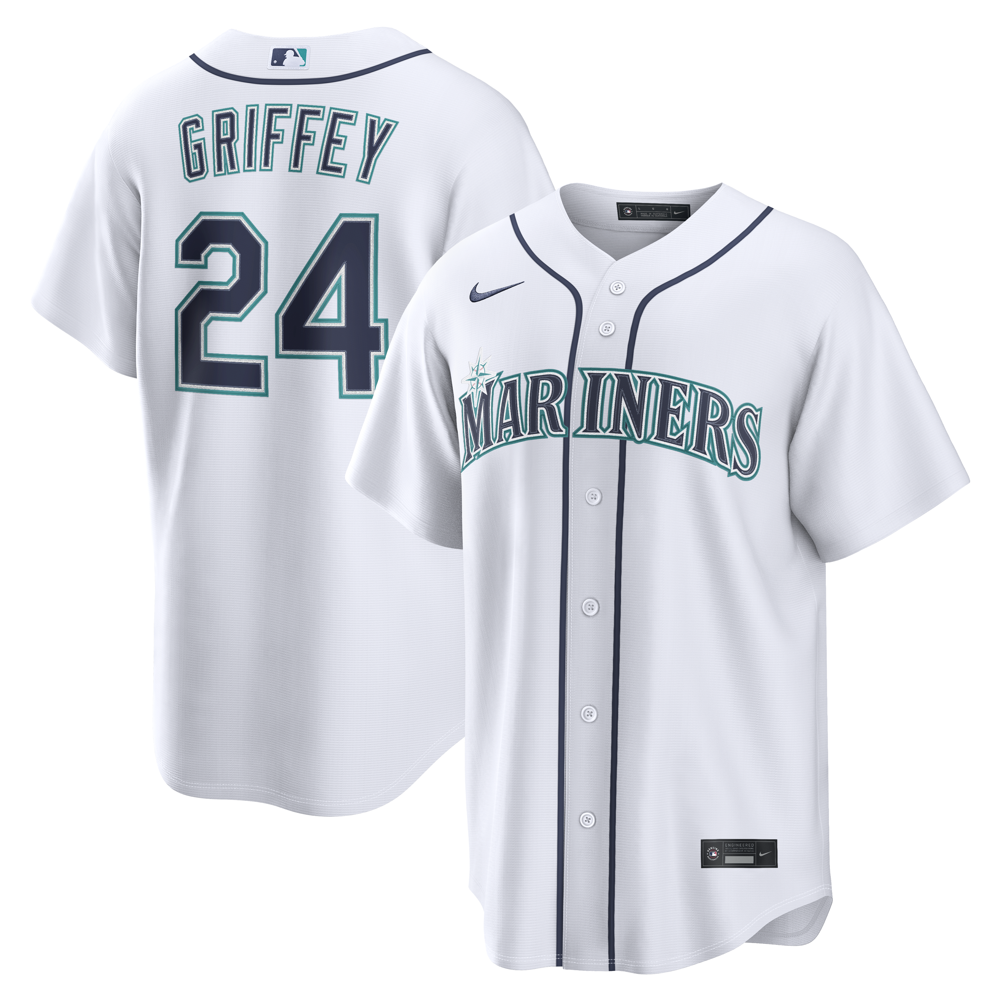 Ken Griffey Jr. Seattle Mariners Home Replica Jersey - White | Stitched Baseball Jersey TJS0918