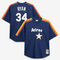 Nolan Ryan Houston Astros M & N Cooperstown Collection Big & Tall Mesh Batting Practice Jersey - Navy | Stitched Baseball Jersey TJS0991