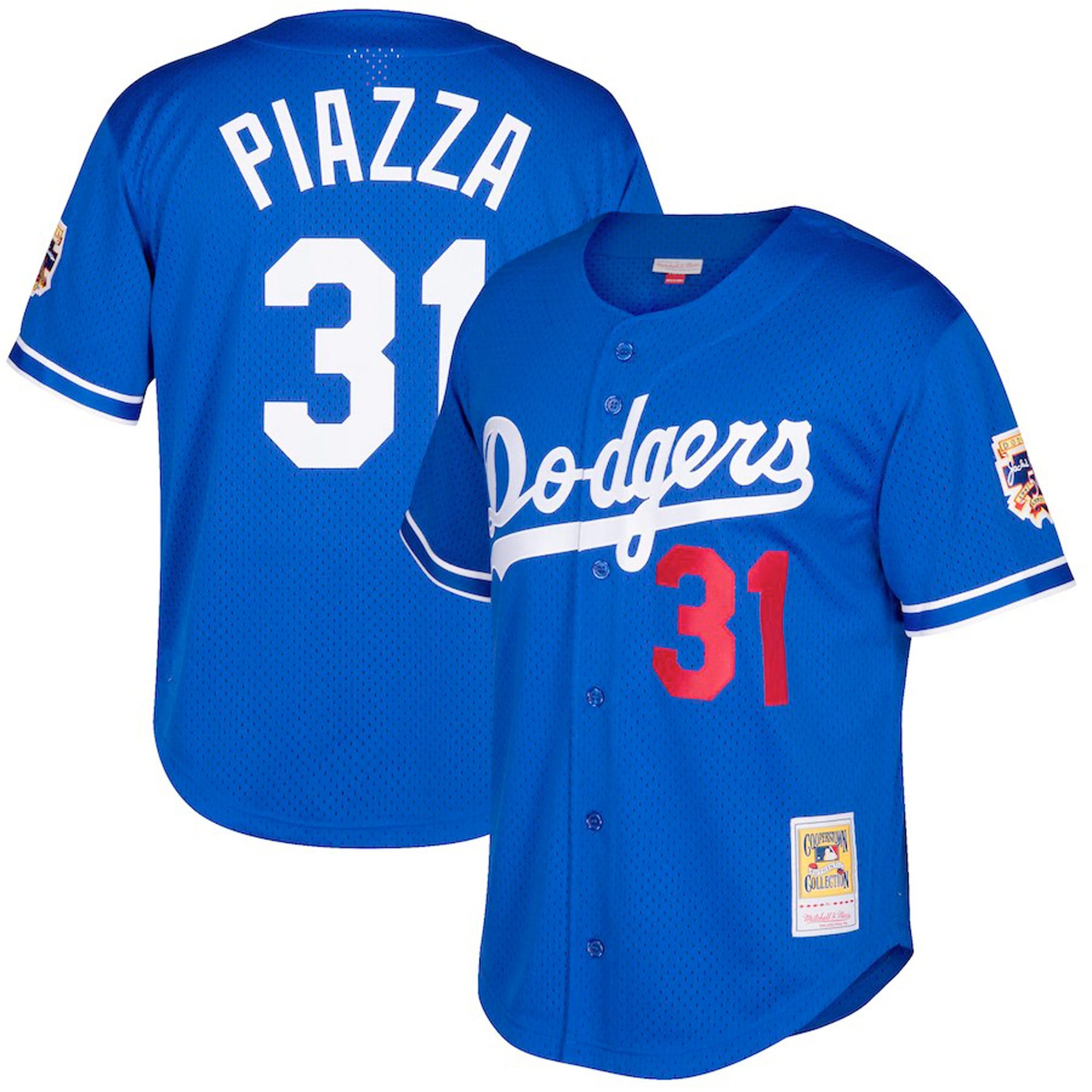 Mike Piazza Los Angeles Dodgers M & N Big & Tall Cooperstown Mesh Batting Practice Jersey - Royal | Stitched Baseball Jersey TJS0718