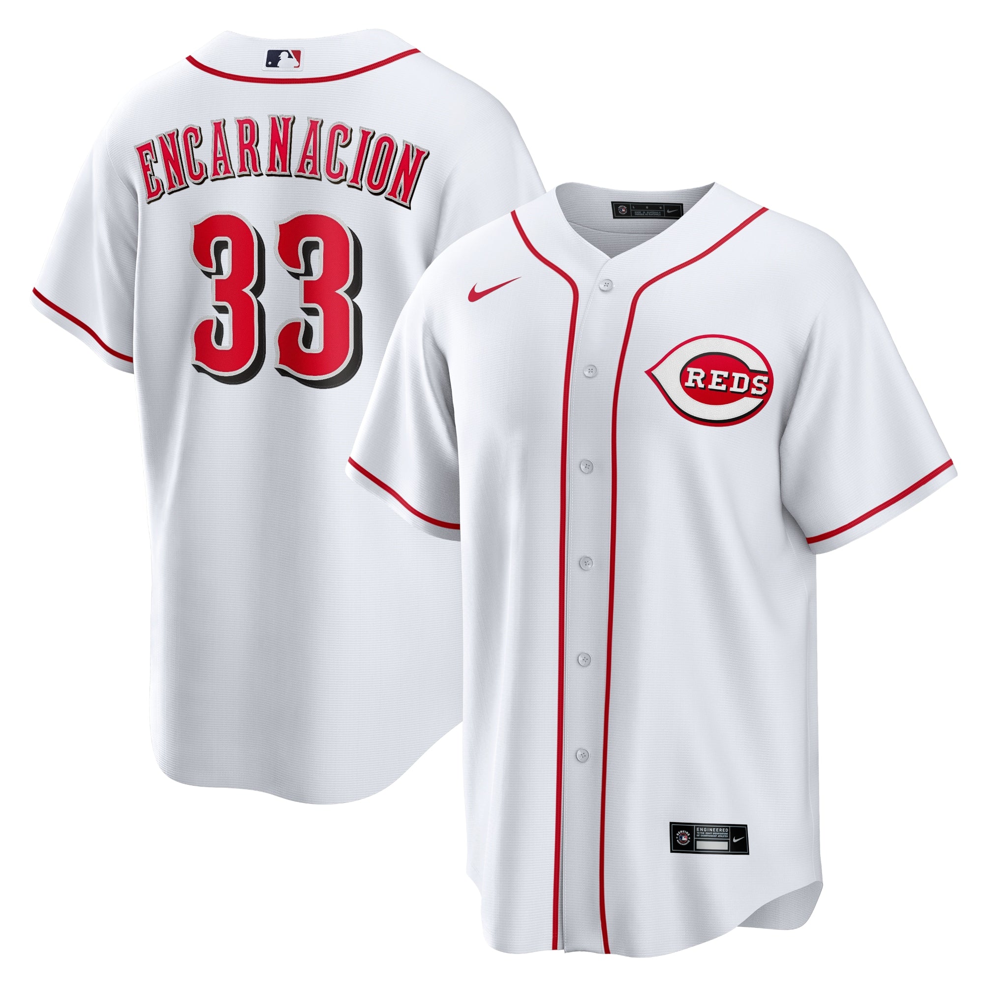 Christian Encarnacion-Strand Cincinnati Reds Home Replica Jersey - White | Stitched Baseball Jersey TJS0879