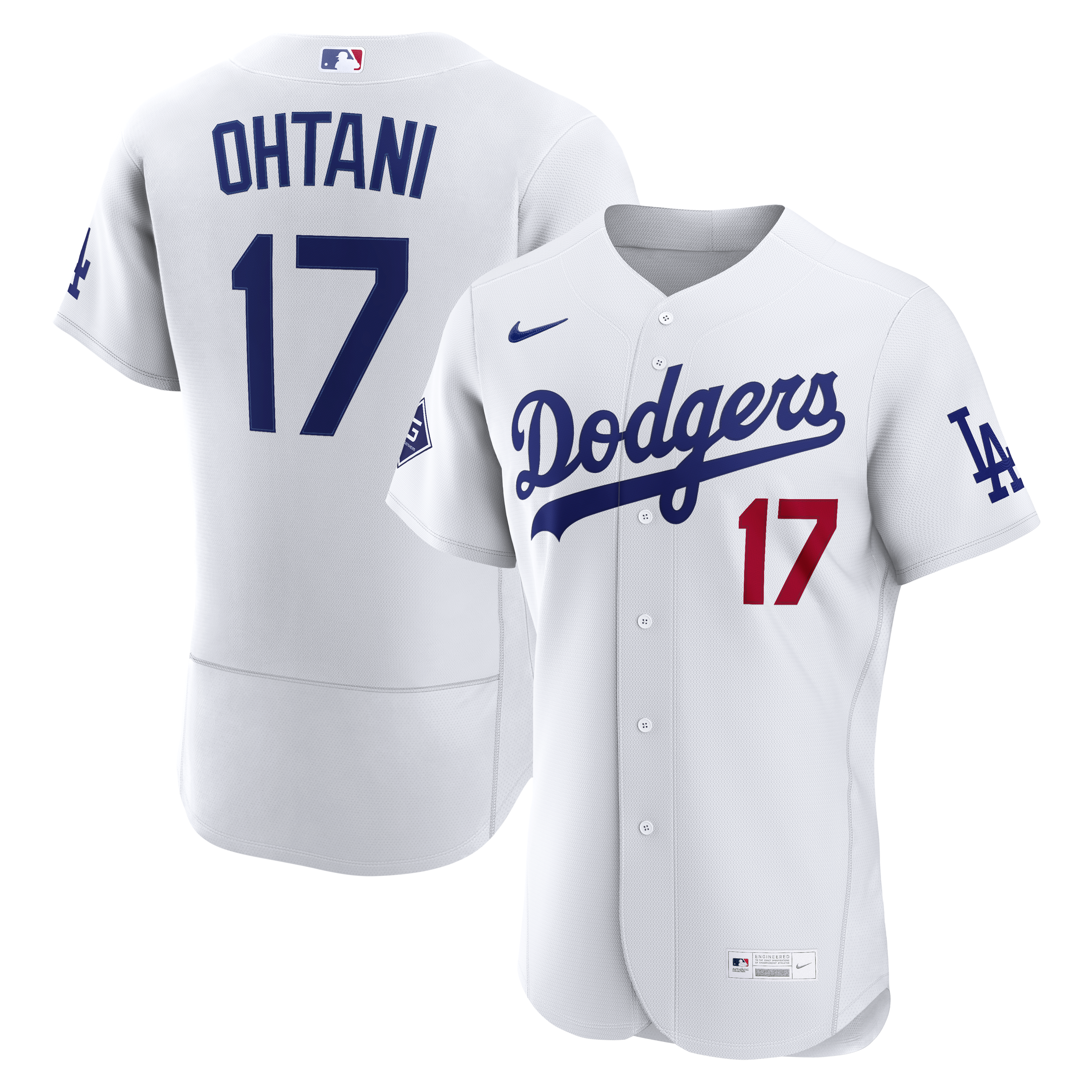 Shohei Ohtani Los Angeles Dodgers Home Sponsor Patch Jersey - White | Stitched Baseball Jersey TJS0776