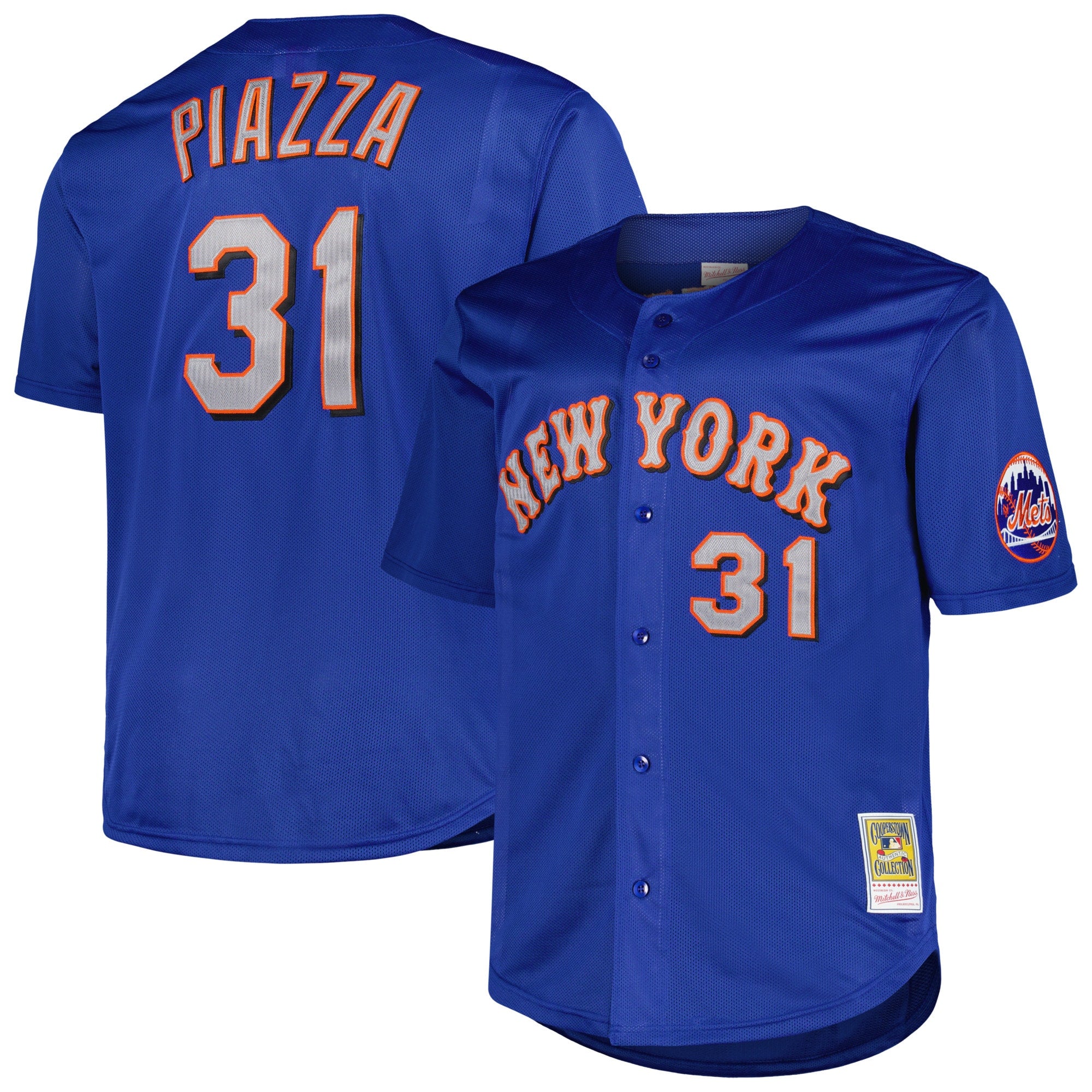 Mike Piazza New York Mets M & N Big & Tall Cooperstown Mesh Batting Practice Jersey - Royal | Stitched Baseball Jersey TJS0981
