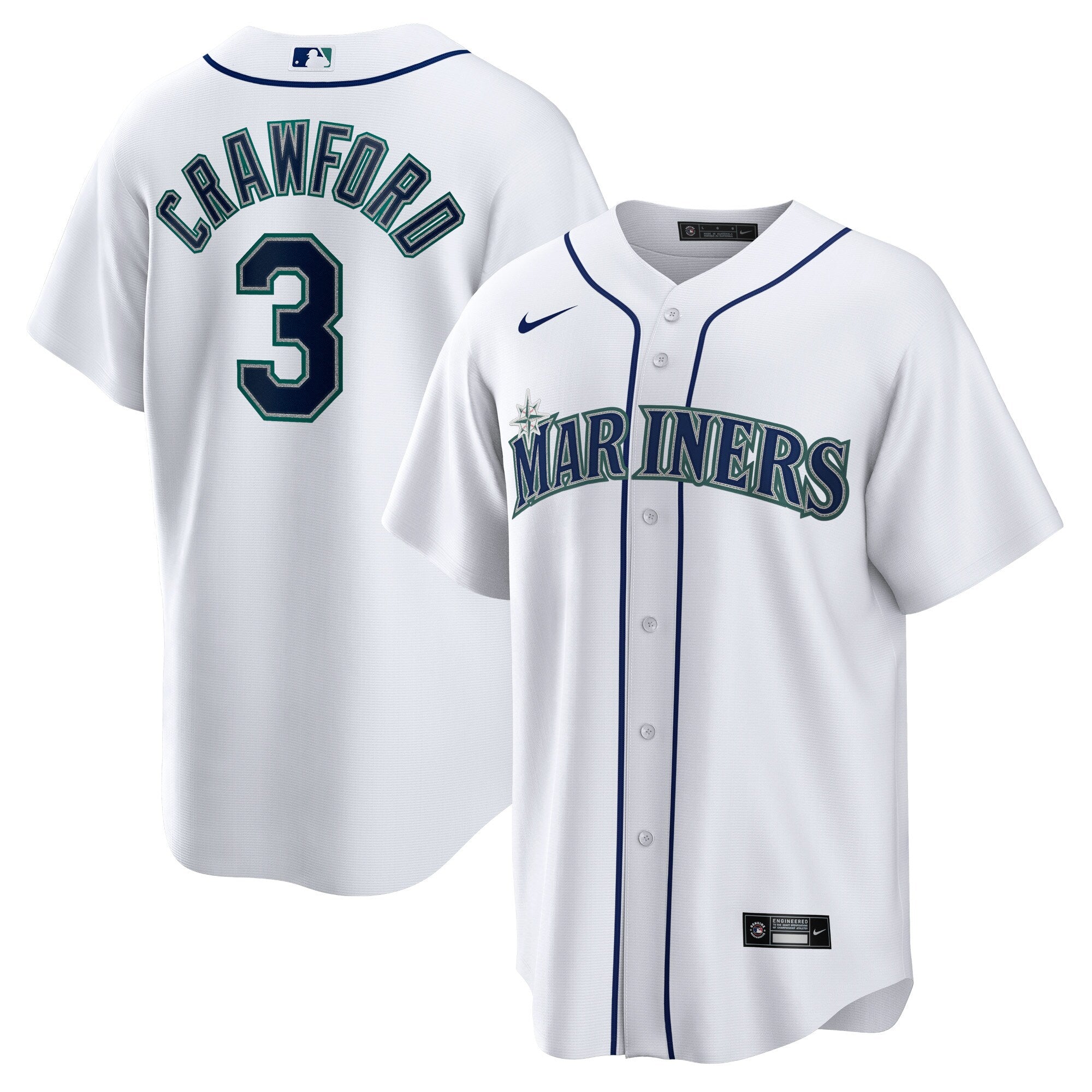JP Crawford Seattle Mariners Home Replica Jersey - White | Stitched Baseball Jersey TJS0602