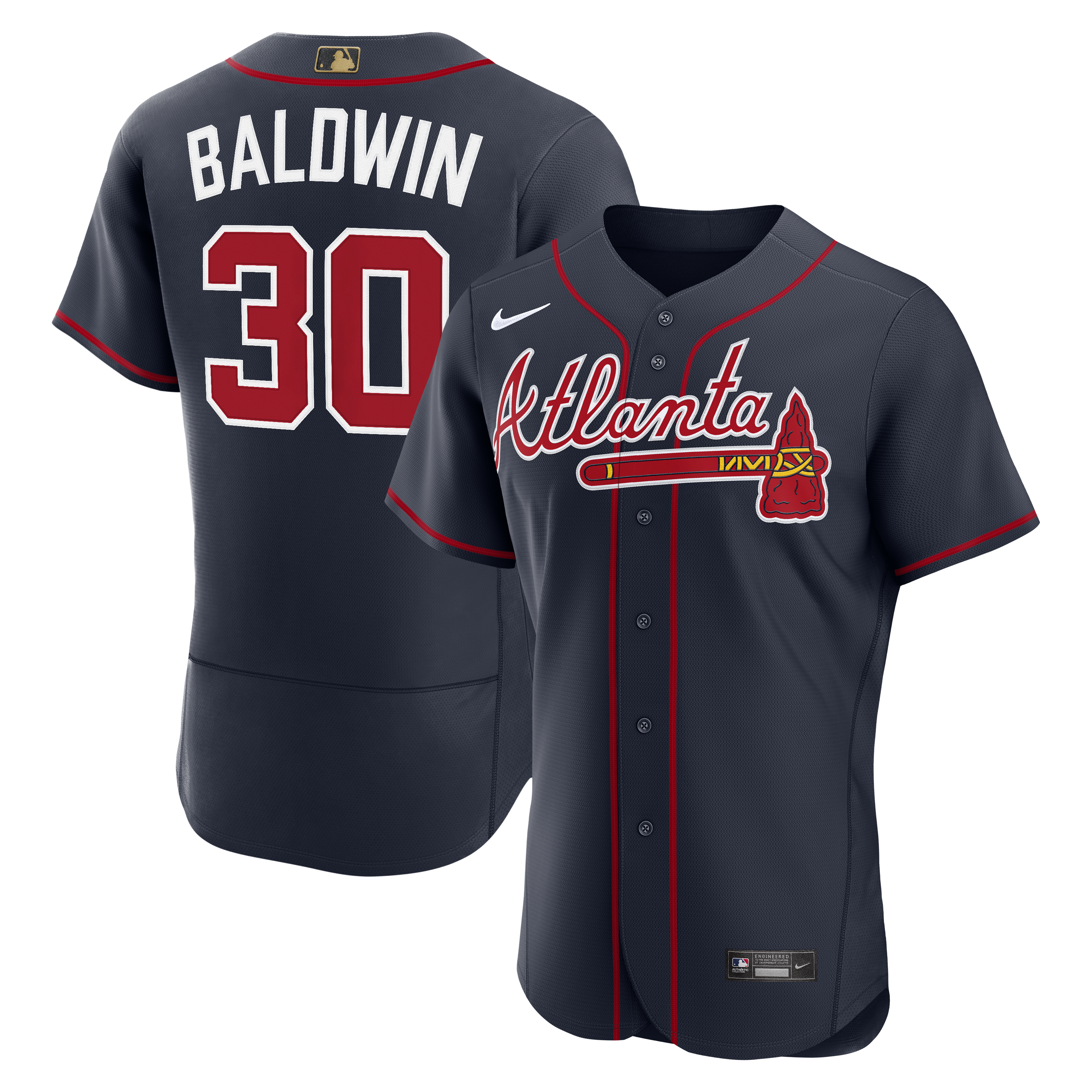 Drake Baldwin Atlanta Braves Alternate Awards Jersey - Navy | Stitched Baseball Jersey TJS0638