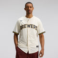 Milwaukee Brewers Home Replica Team Jersey - Cream | Stitched Baseball Jersey TJS0837