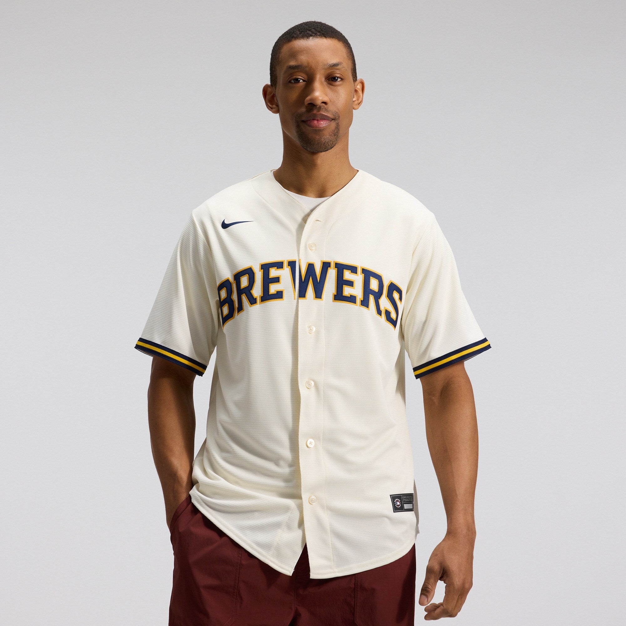 Milwaukee Brewers Home Replica Team Jersey - Cream | Stitched Baseball Jersey TJS0837