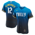 Kyle Schwarber Philadelphia Phillies City Connect Sponsor Patch Jersey - Navy | Stitched Baseball Jersey TJS0644
