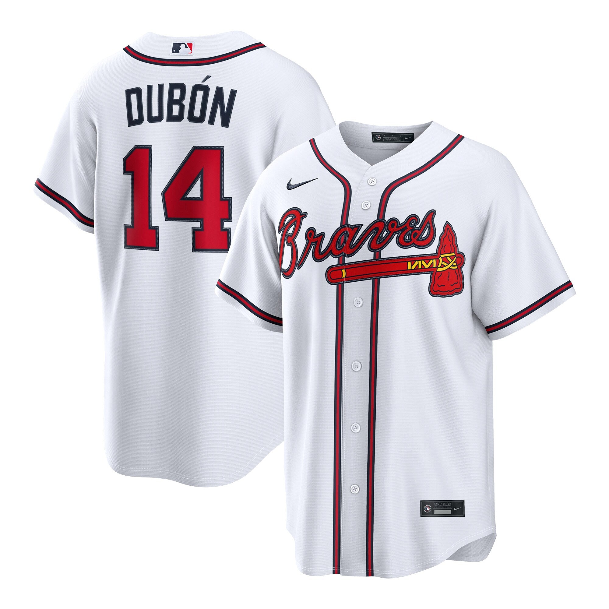 Mauricio Dub�n Atlanta Braves Home Replica Jersey - White | Stitched Baseball Jersey TJS0609