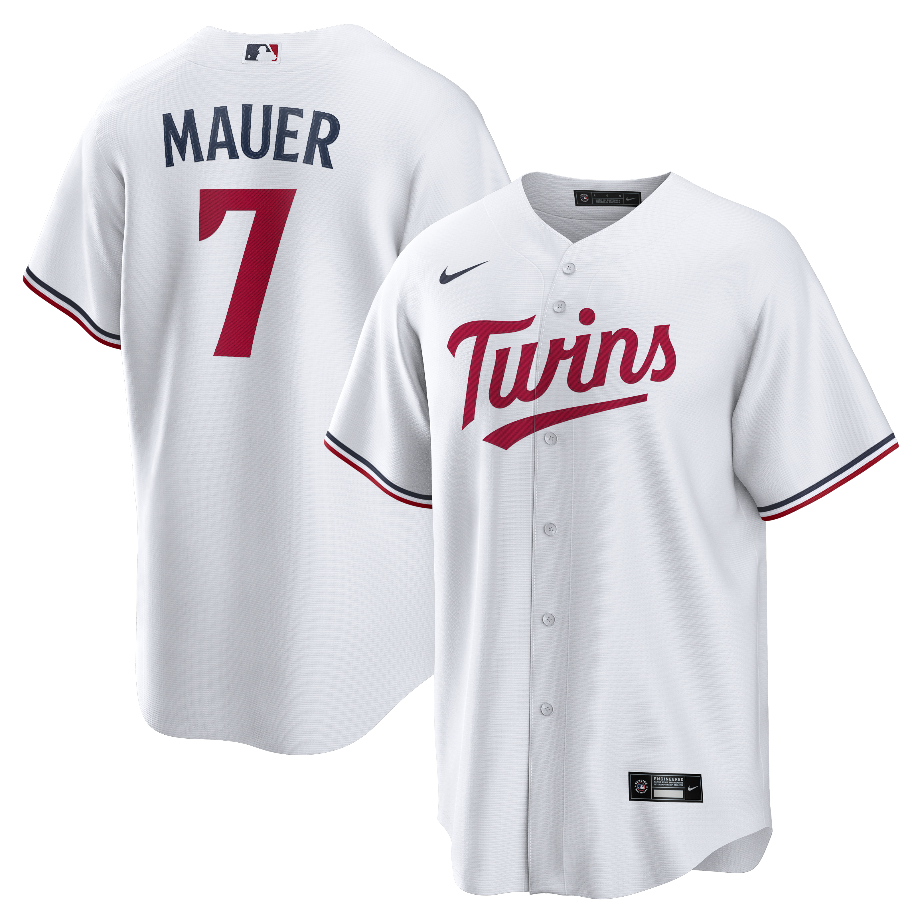 Joe Mauer Minnesota Twins Home Retired Player Replica Jersey - White | Stitched Baseball Jersey TJS0951