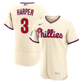 Bryce Harper Philadelphia Phillies Alternate Sponsor Patch Jersey - Cream | Stitched Baseball Jersey TJS0627