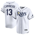 Junior Caminero Tampa Bay Rays Home Limited Jersey - White | Stitched Baseball Jersey TJS0679