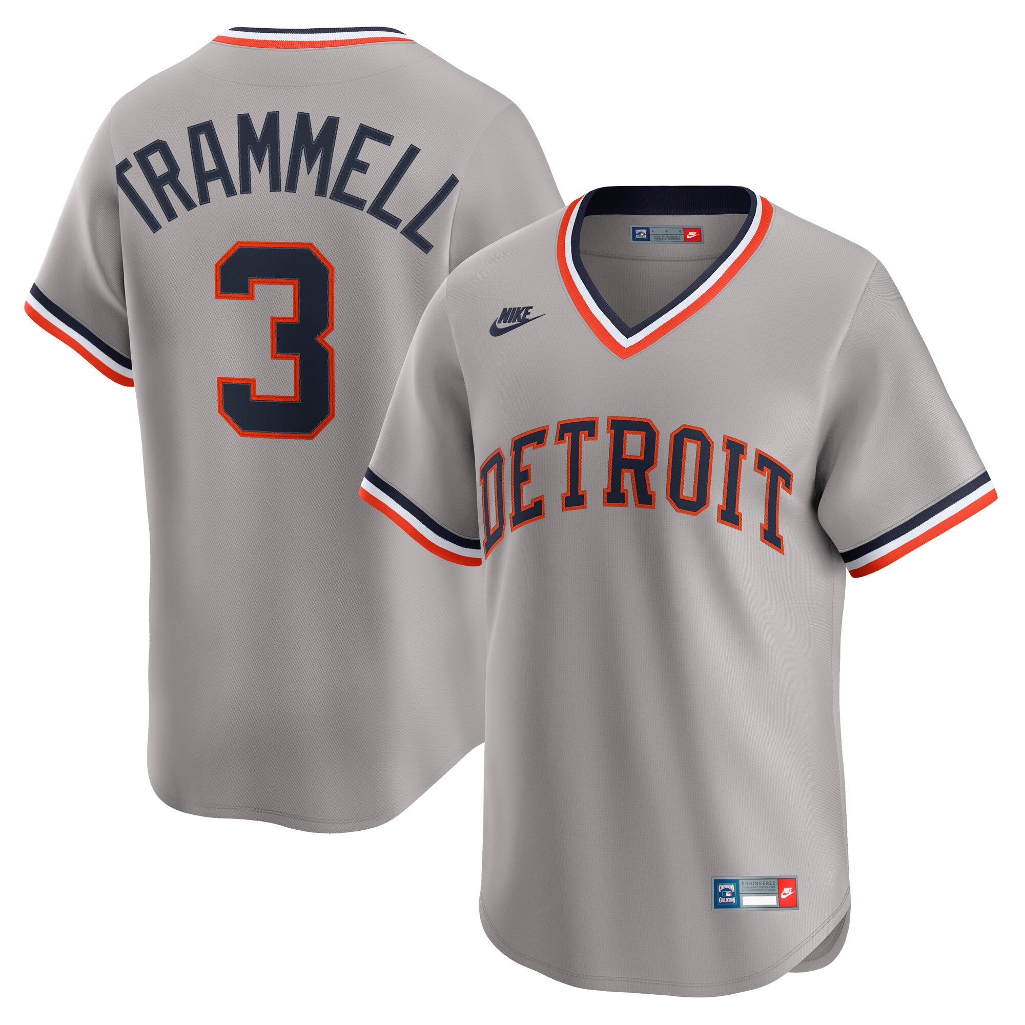 Alan Trammell Detroit Tigers Cooperstown Collection Limited Jersey - Gray | Stitched Baseball Jersey TJS0681