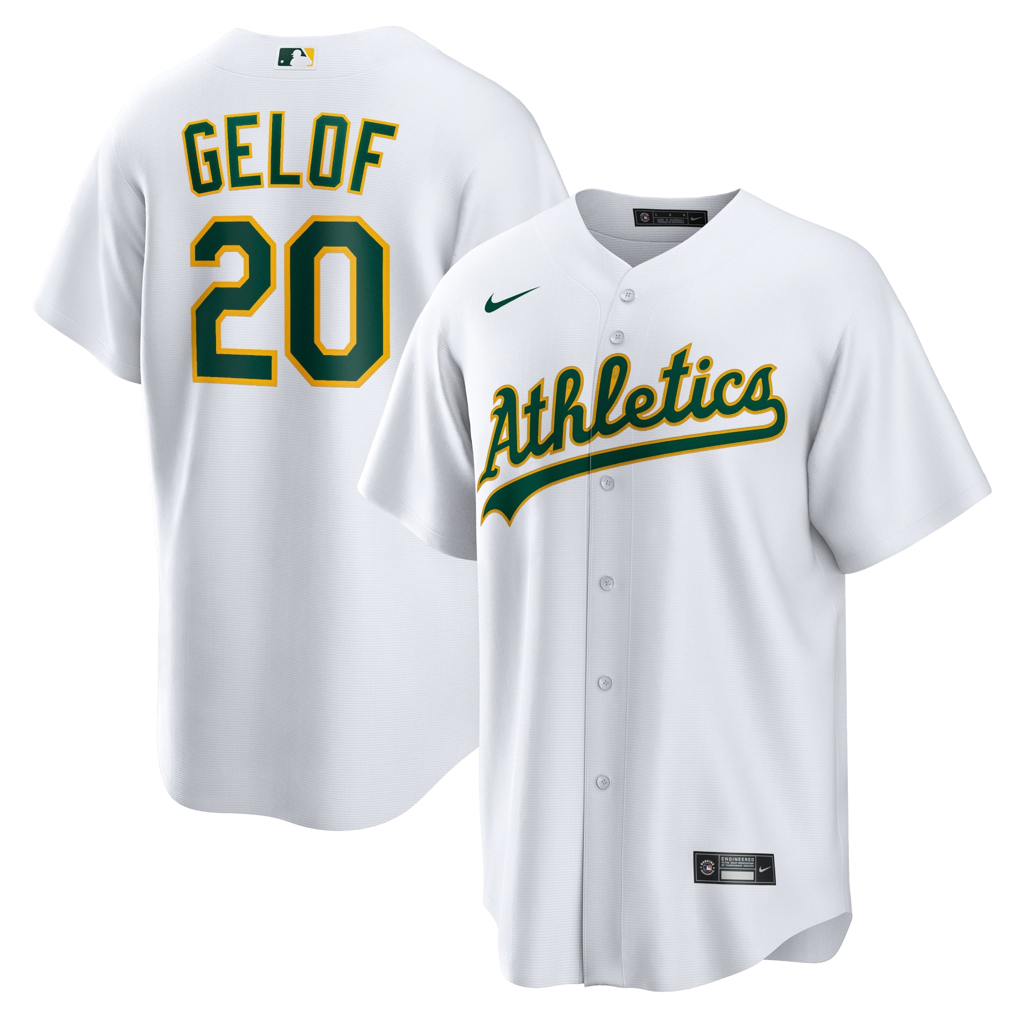Zack Gelof Athletics Home Replica Jersey - White | Stitched Baseball Jersey TJS0974