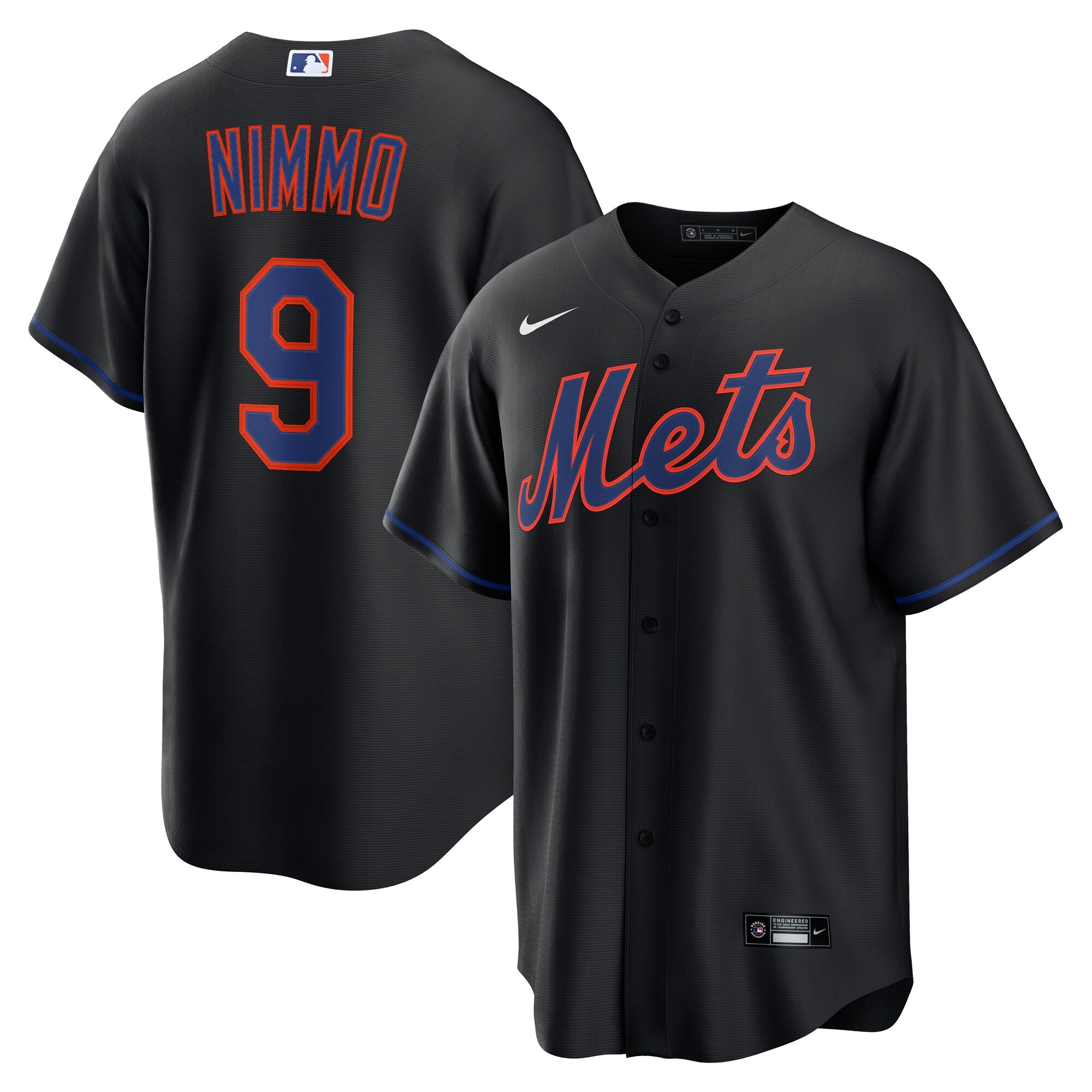 Brandon Nimmo New York Mets Alternate Replica Jersey - Black | Stitched Baseball Jersey TJS0815