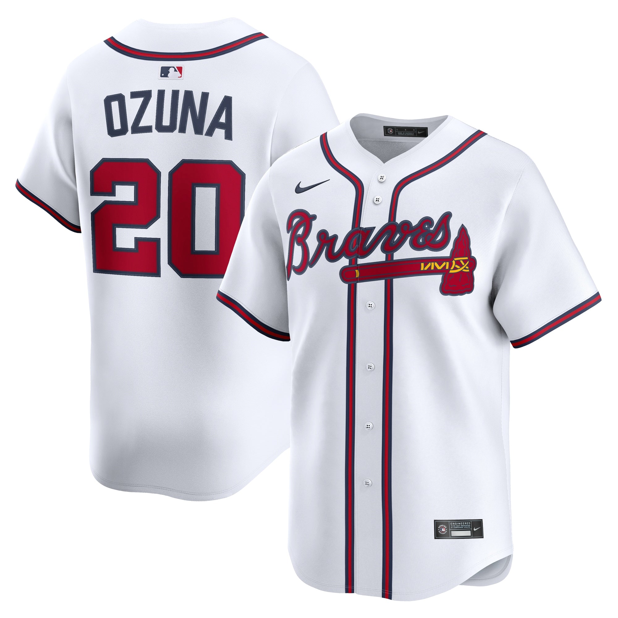 Marcell Ozuna Atlanta Braves Home Limited Player Jersey - White | Stitched Baseball Jersey TJS0873