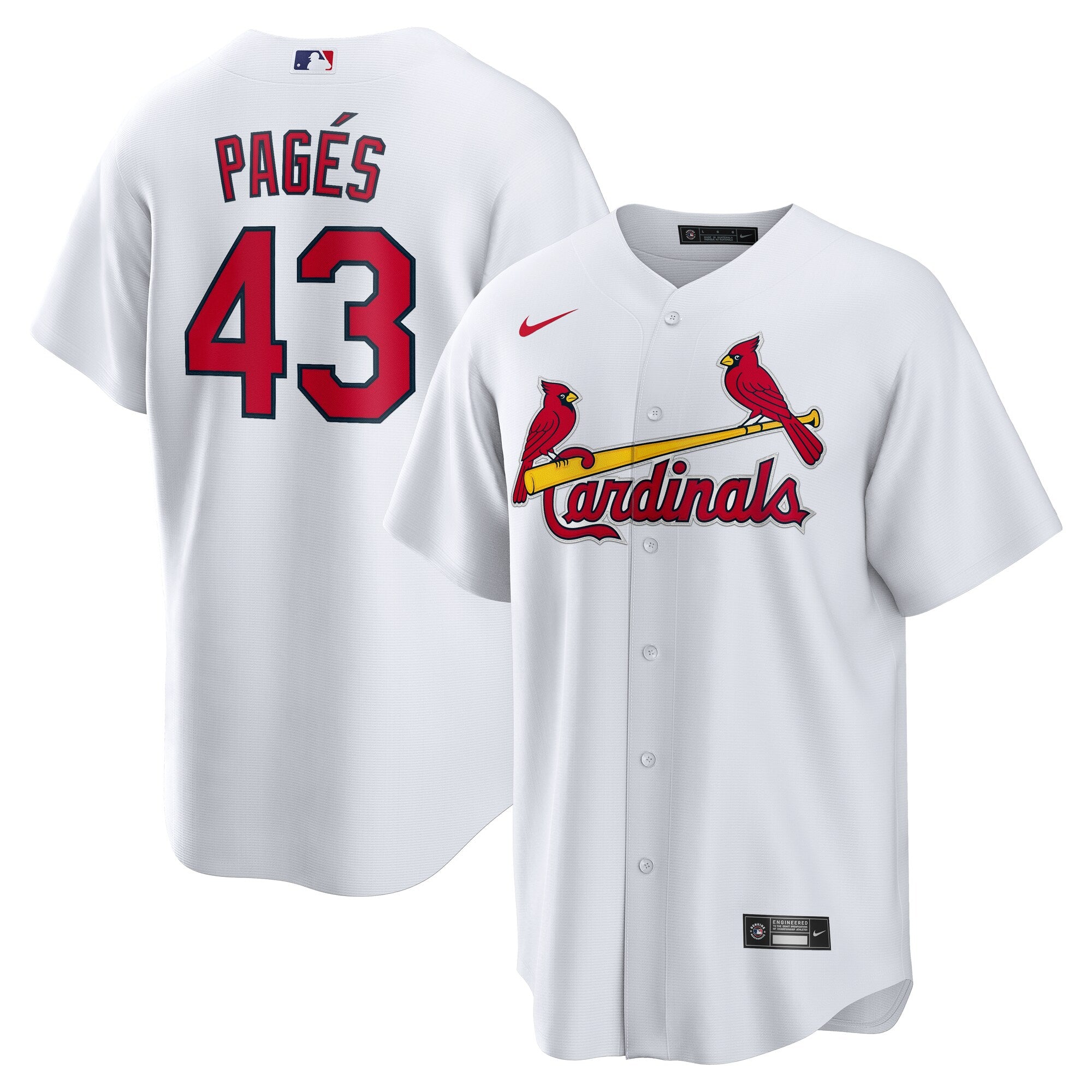Pedro Pag�s St. Louis Cardinals Home Replica Jersey - White | Stitched Baseball Jersey TJS0938