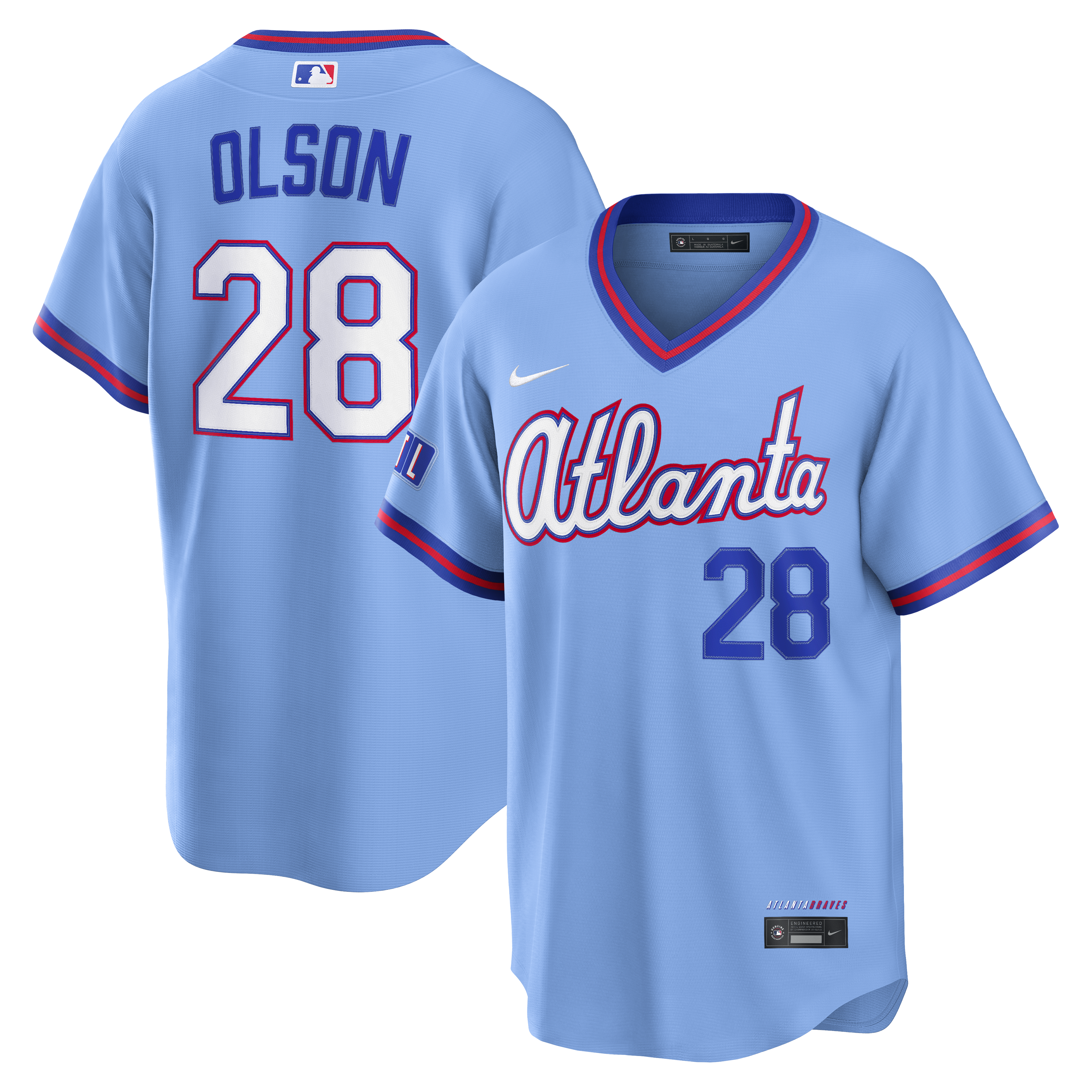 Matt Olson Atlanta Braves 2026 City Connect Stadium Jersey - Powder Blue | Stitched Baseball Jersey TJS0933