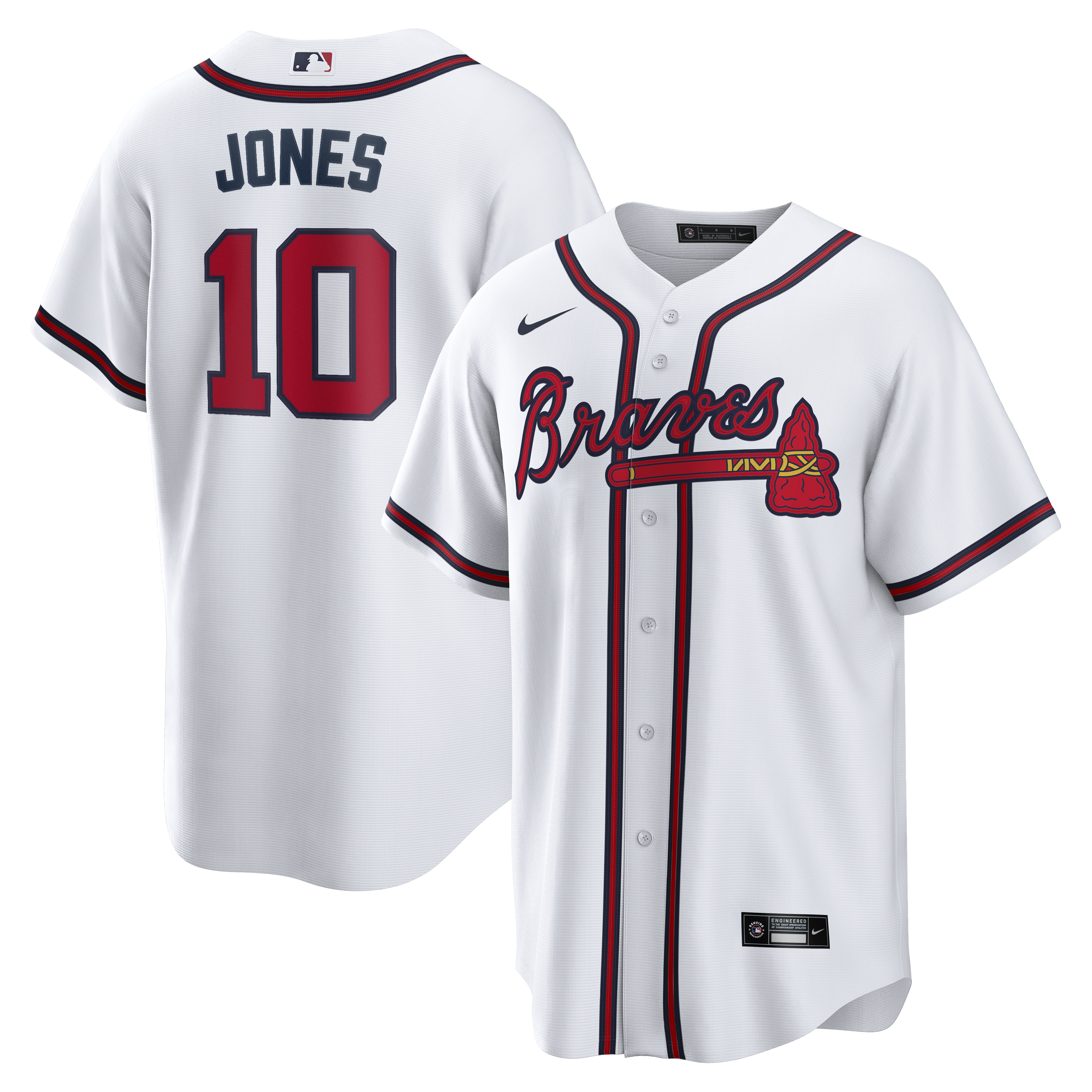 Chipper Jones Atlanta Braves Home Retired Player Replica Jersey - White | Stitched Baseball Jersey TJS0969