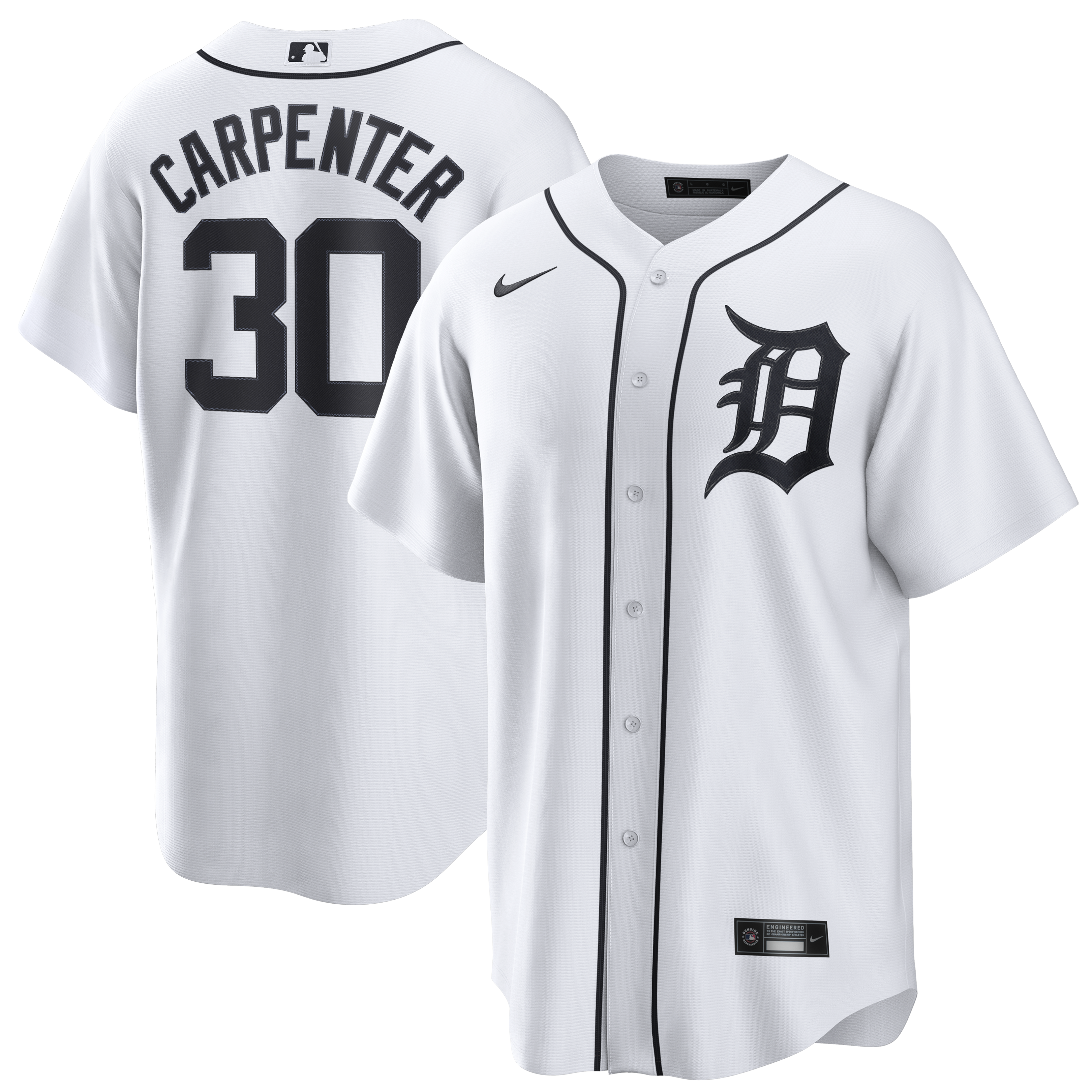 Kerry Carpenter Detroit Tigers Home Replica Jersey - White | Stitched Baseball Jersey TJS0869