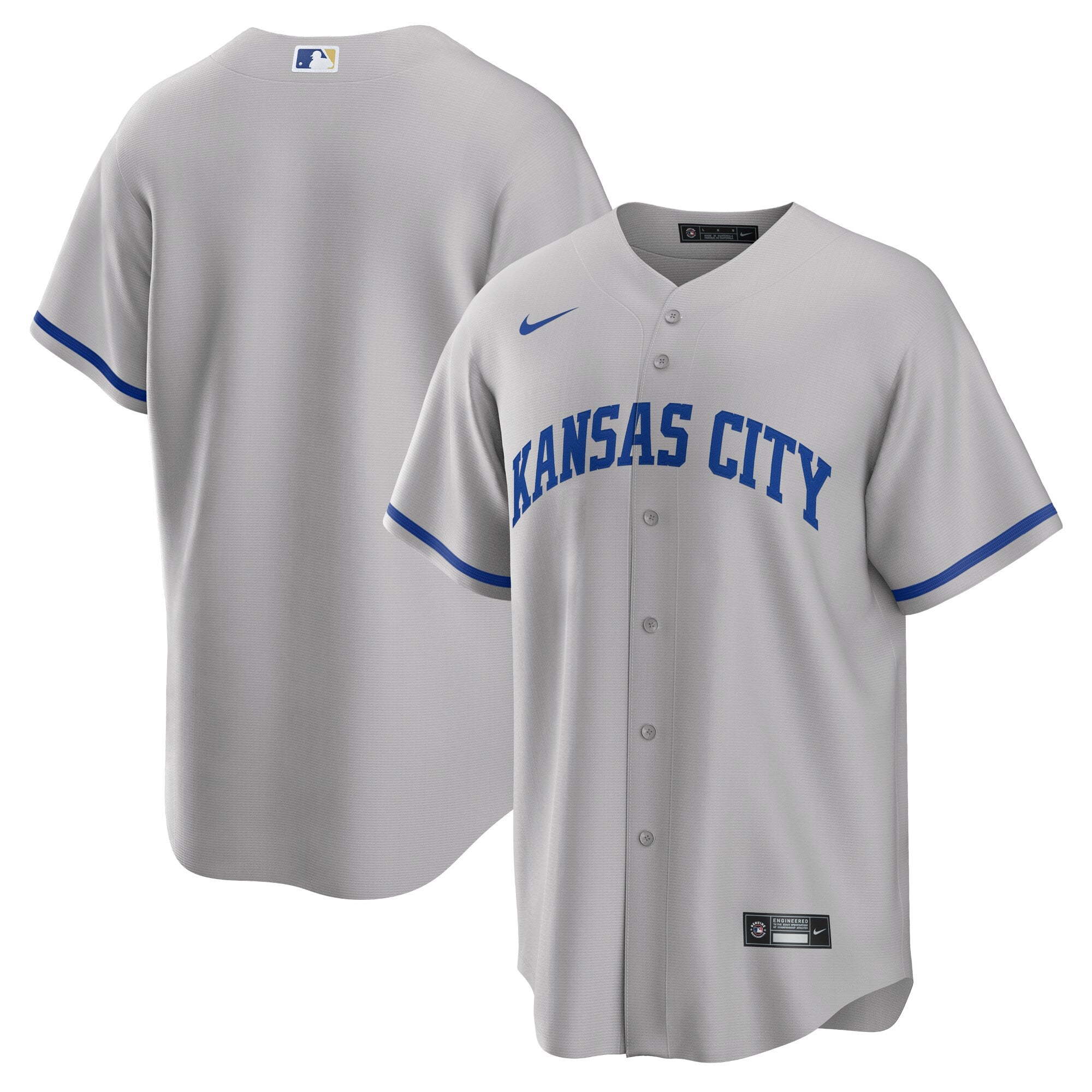 Kansas City Royals Road Replica Team Jersey - Gray | Stitched Baseball Jersey TJS0797