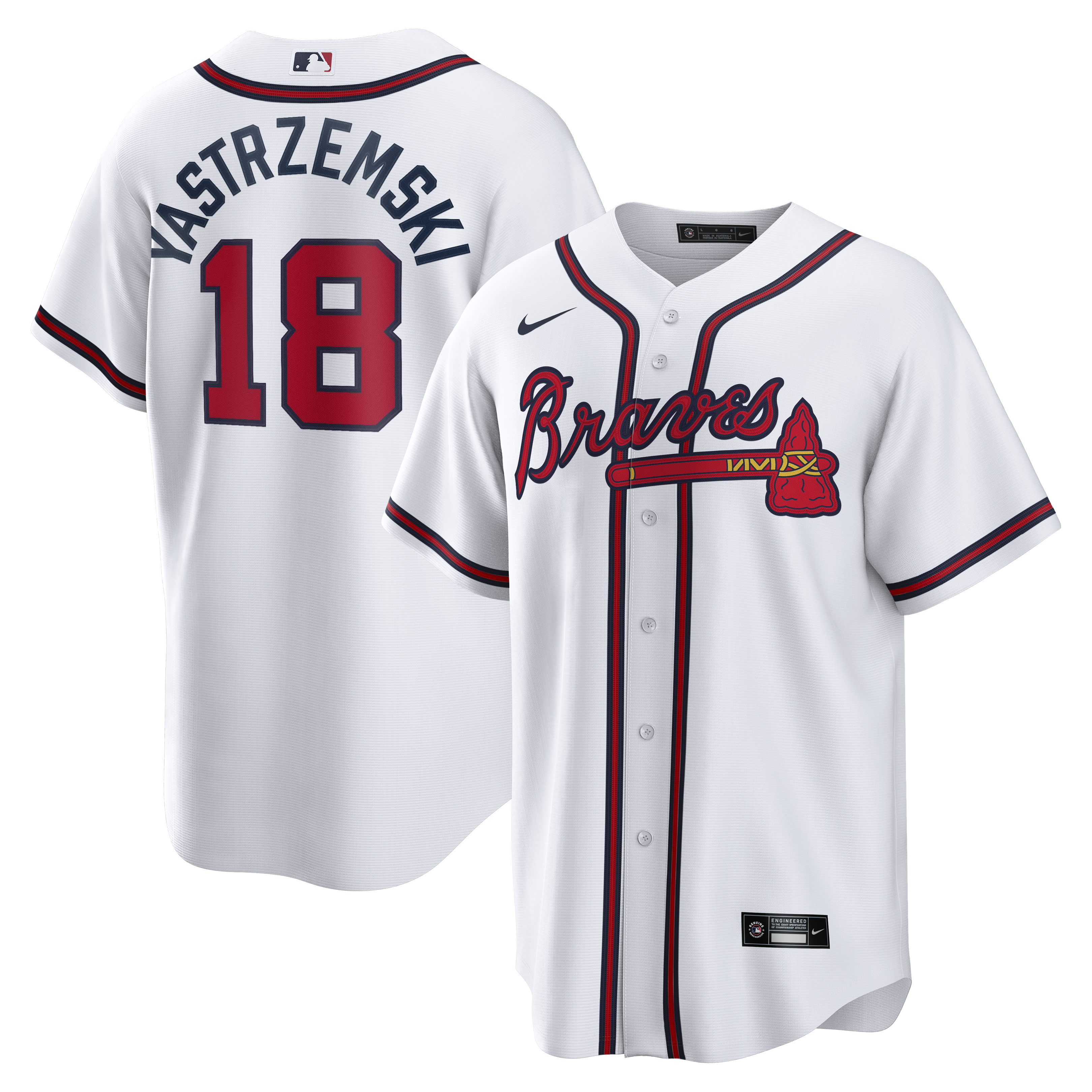Mike Yastrzemski Atlanta Braves Replica Jersey - White | Stitched Baseball Jersey TJS0773