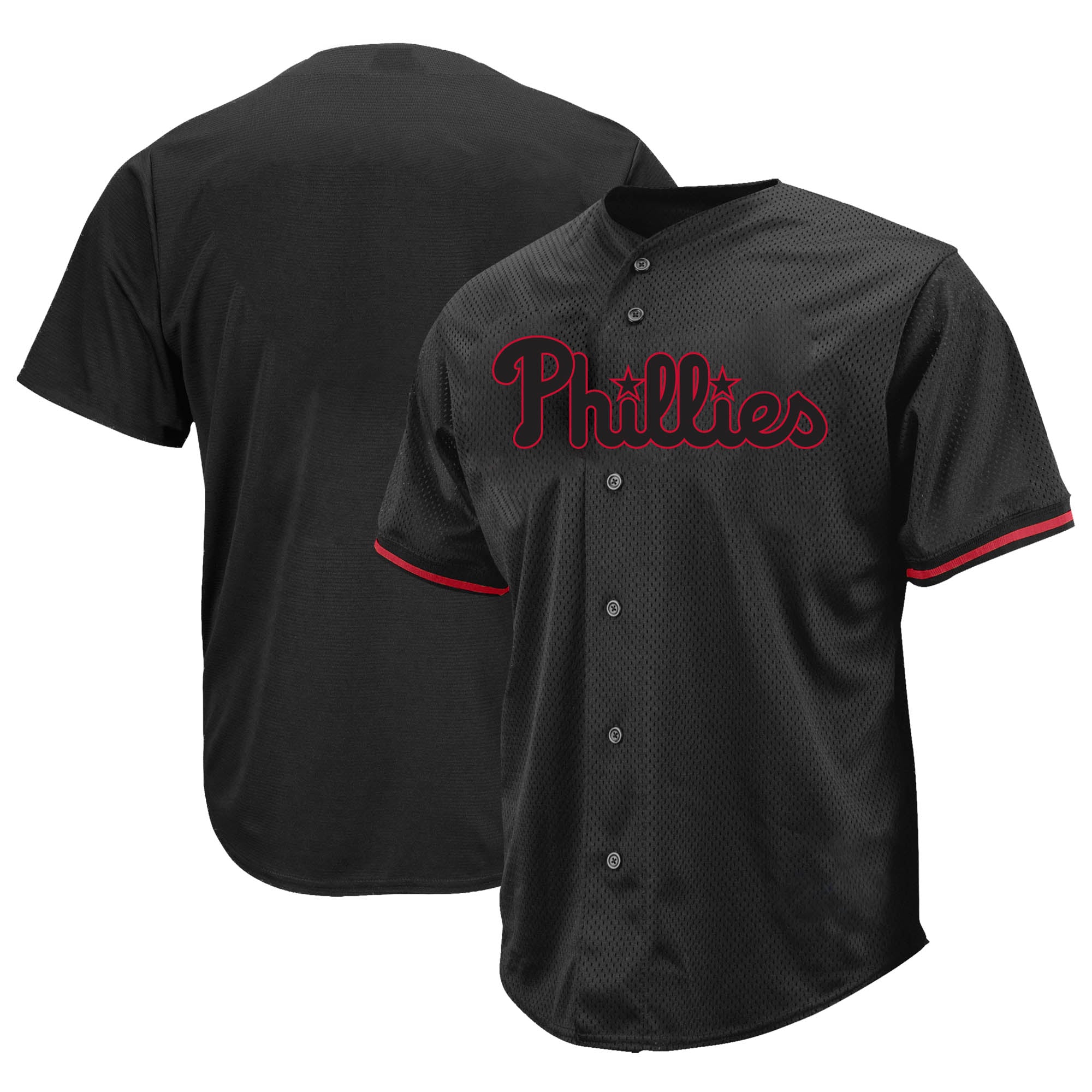 Philadelphia Phillies Profile Big & Tall Pop Fashion Jersey - Black | Stitched Baseball Jersey TJS0953