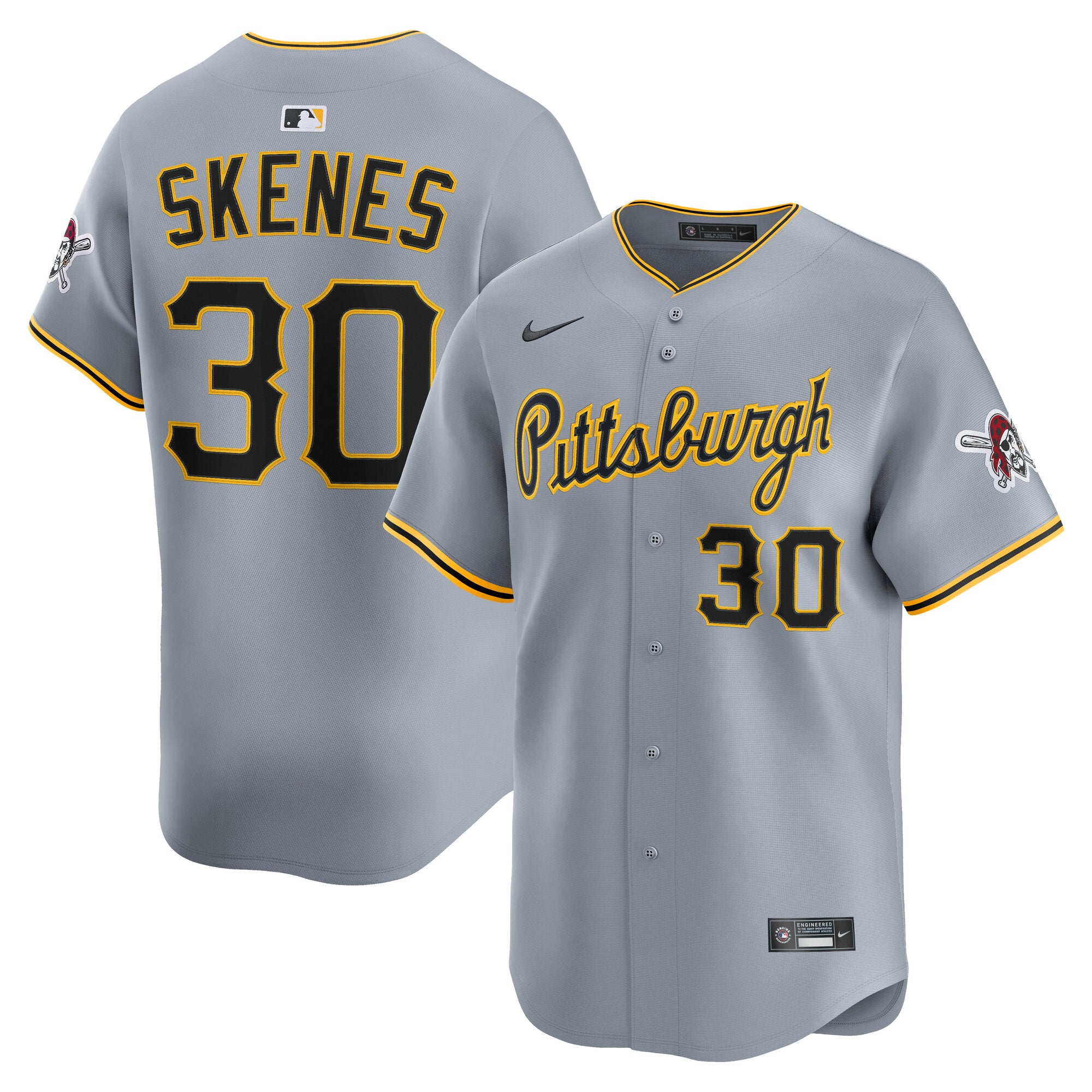 Paul Skenes Pittsburgh Pirates Road Limited Player Jersey - Gray | Stitched Baseball Jersey TJS0980