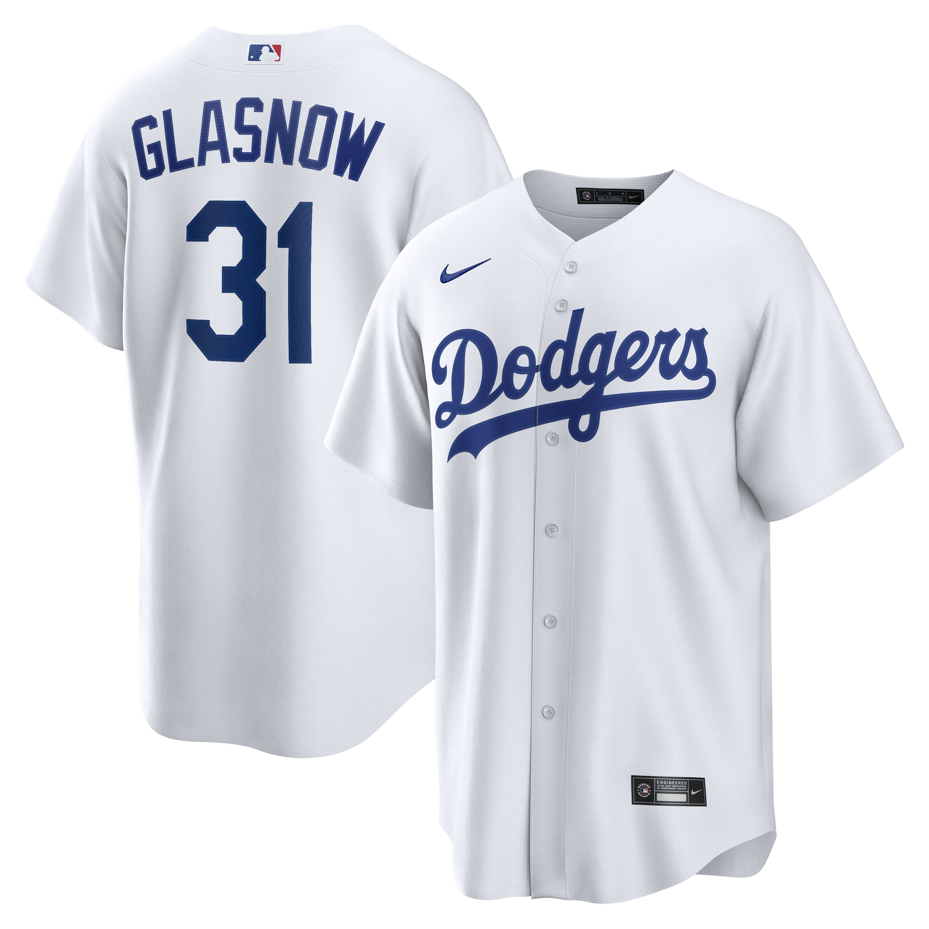 Tyler Glasnow Los Angeles Dodgers Home Replica Jersey - White | Stitched Baseball Jersey TJS0702