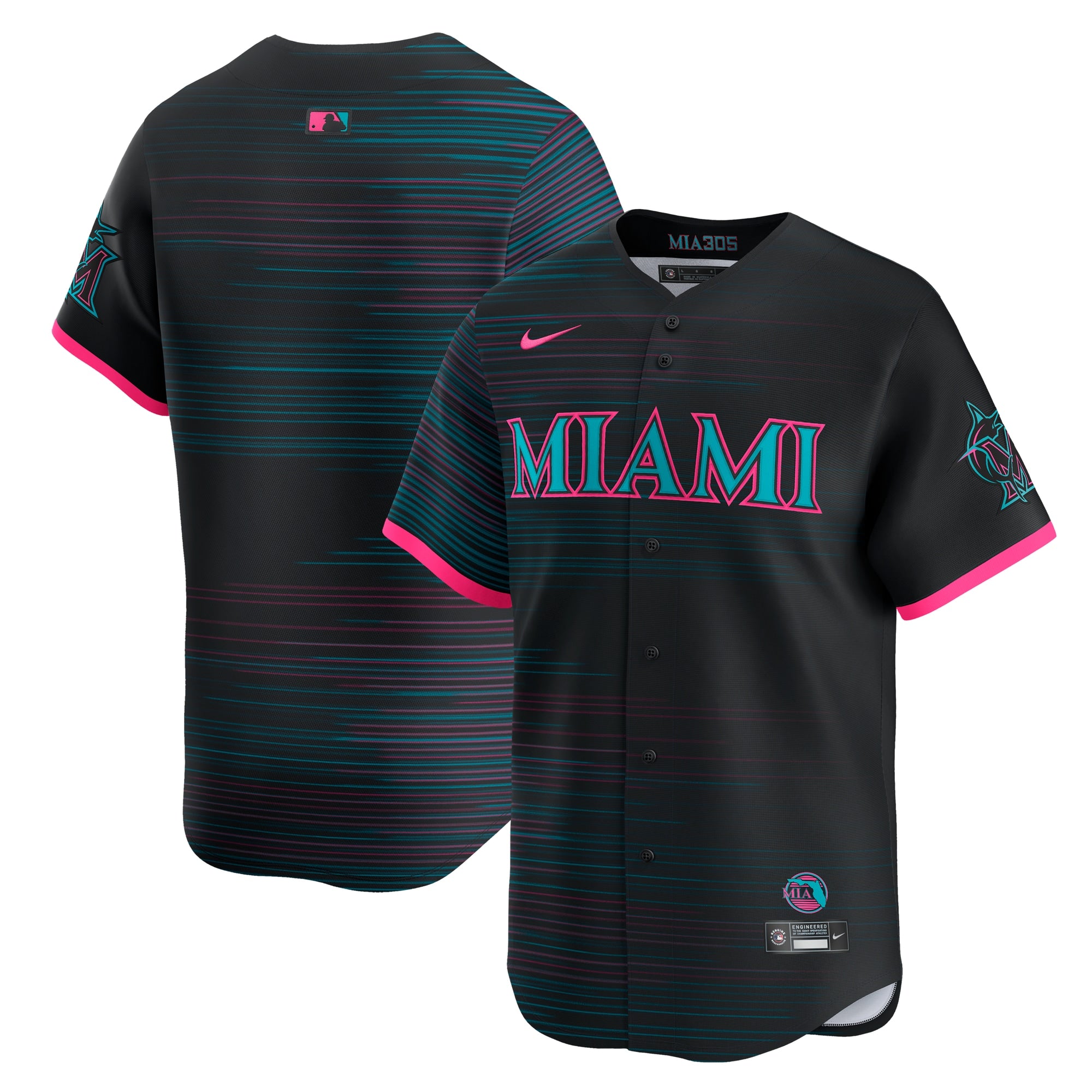 Miami Marlins 2025 City Connect Limited Jersey - Black | Stitched Baseball Jersey TJS0901