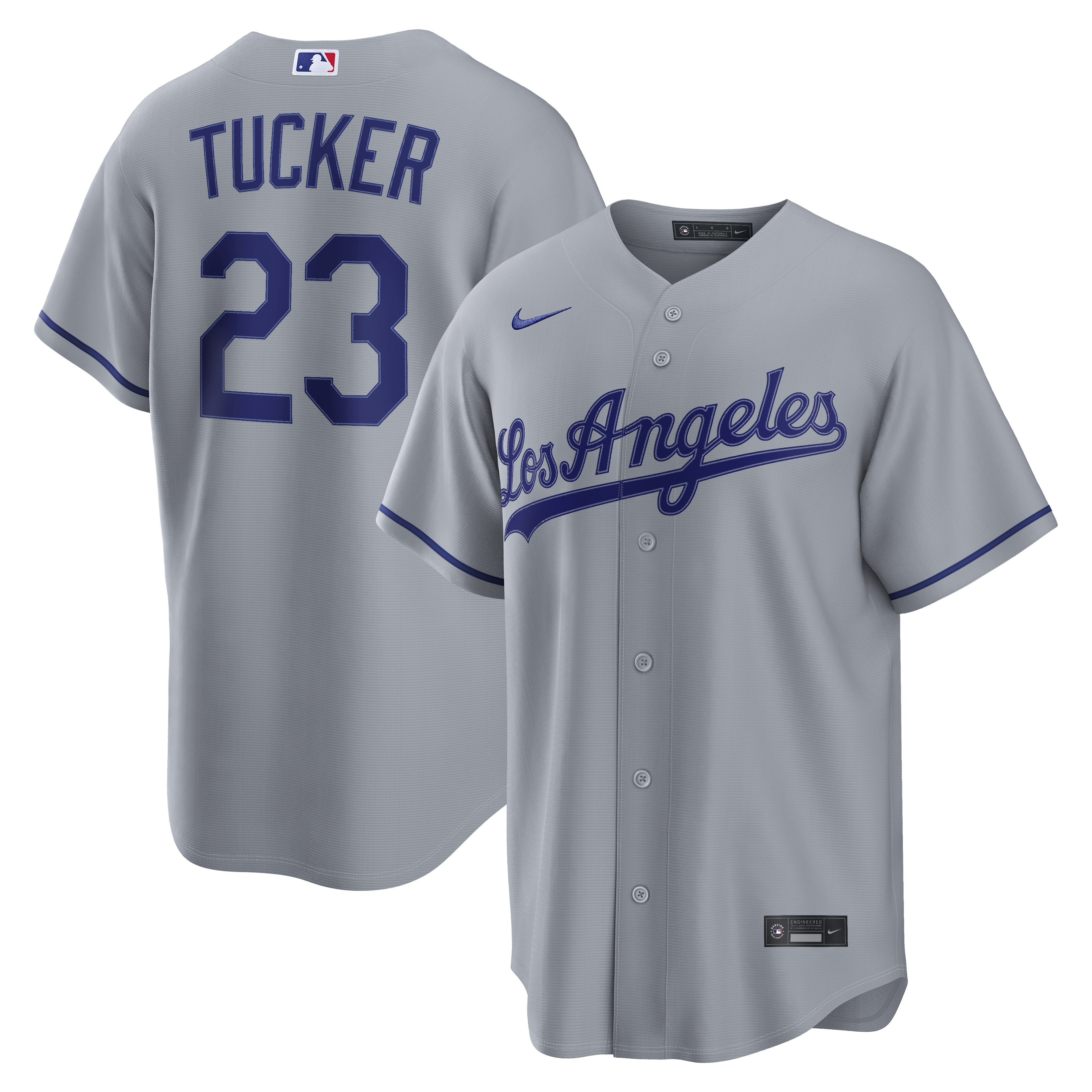 Kyle Tucker Los Angeles Dodgers Road Replica Jersey - Gray | Stitched Baseball Jersey TJS0795