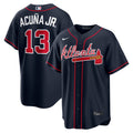 Ronald Acu�a Jr. Atlanta Braves Alternate Replica Jersey - Navy | Stitched Baseball Jersey TJS0923