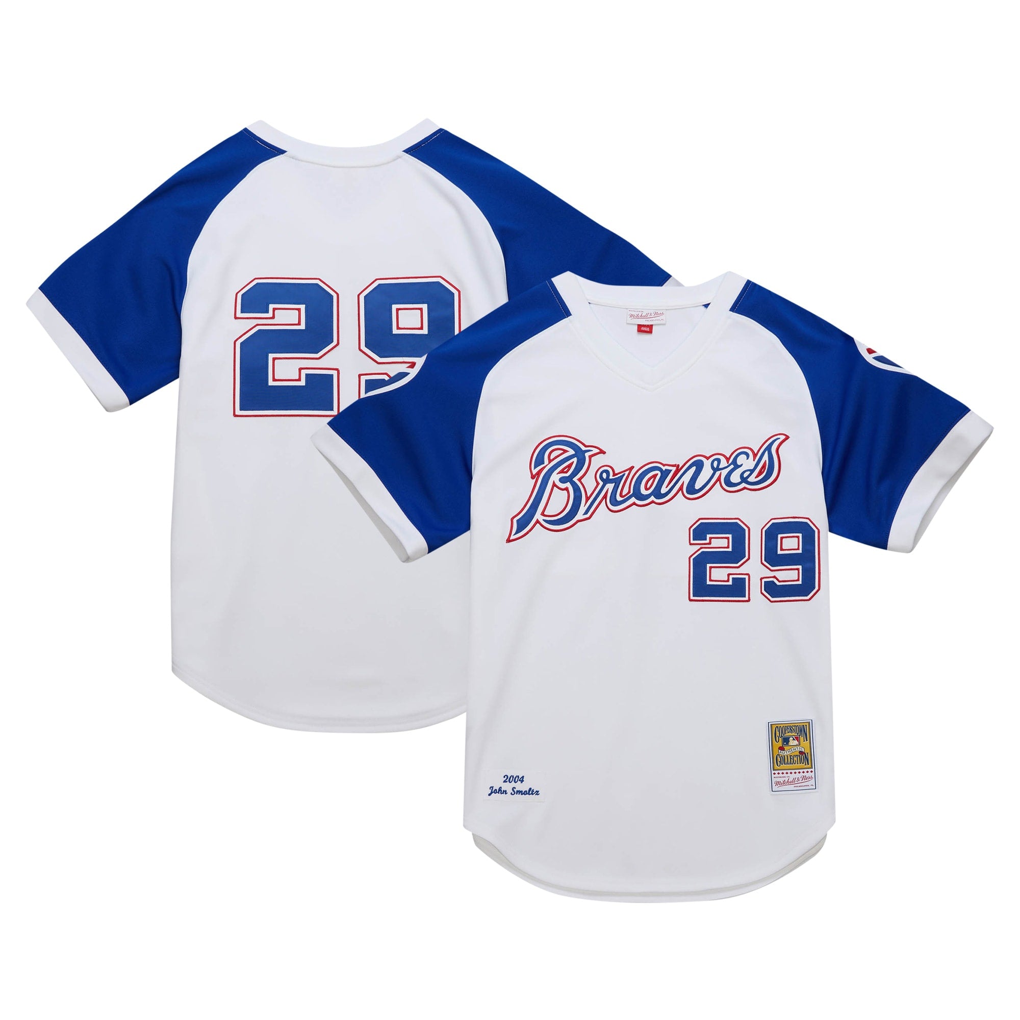 John Smoltz Atlanta Braves M & N 2004 Cooperstown Collection Throwback Jersey - White | Stitched Baseball Jersey TJS0914