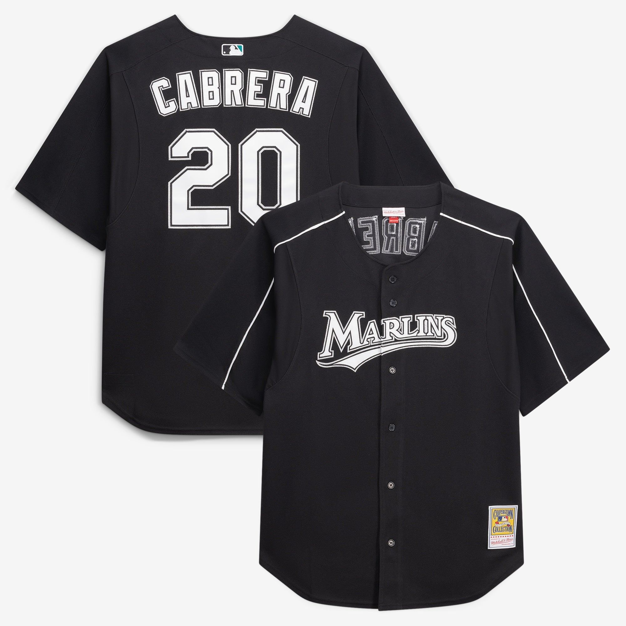 Miguel Cabrera Miami Marlins M & N Big & Tall Cooperstown Mesh Batting Practice Jersey - Black | Stitched Baseball Jersey TJS0841