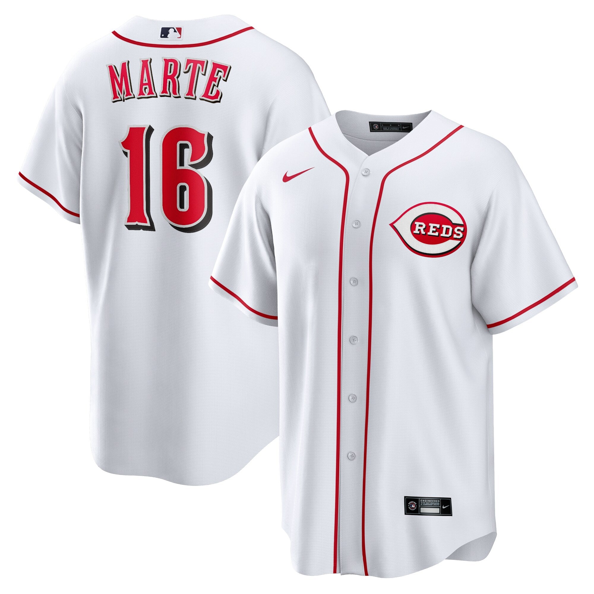 Noelvi Marte Cincinnati Reds Home Replica Jersey - White | Stitched Baseball Jersey TJS0885