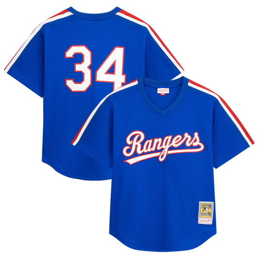 Nolan Ryan Texas Rangers M & N Big & Tall Cooperstown Mesh Batting Practice Jersey - Royal | Stitched Baseball Jersey TJS0891