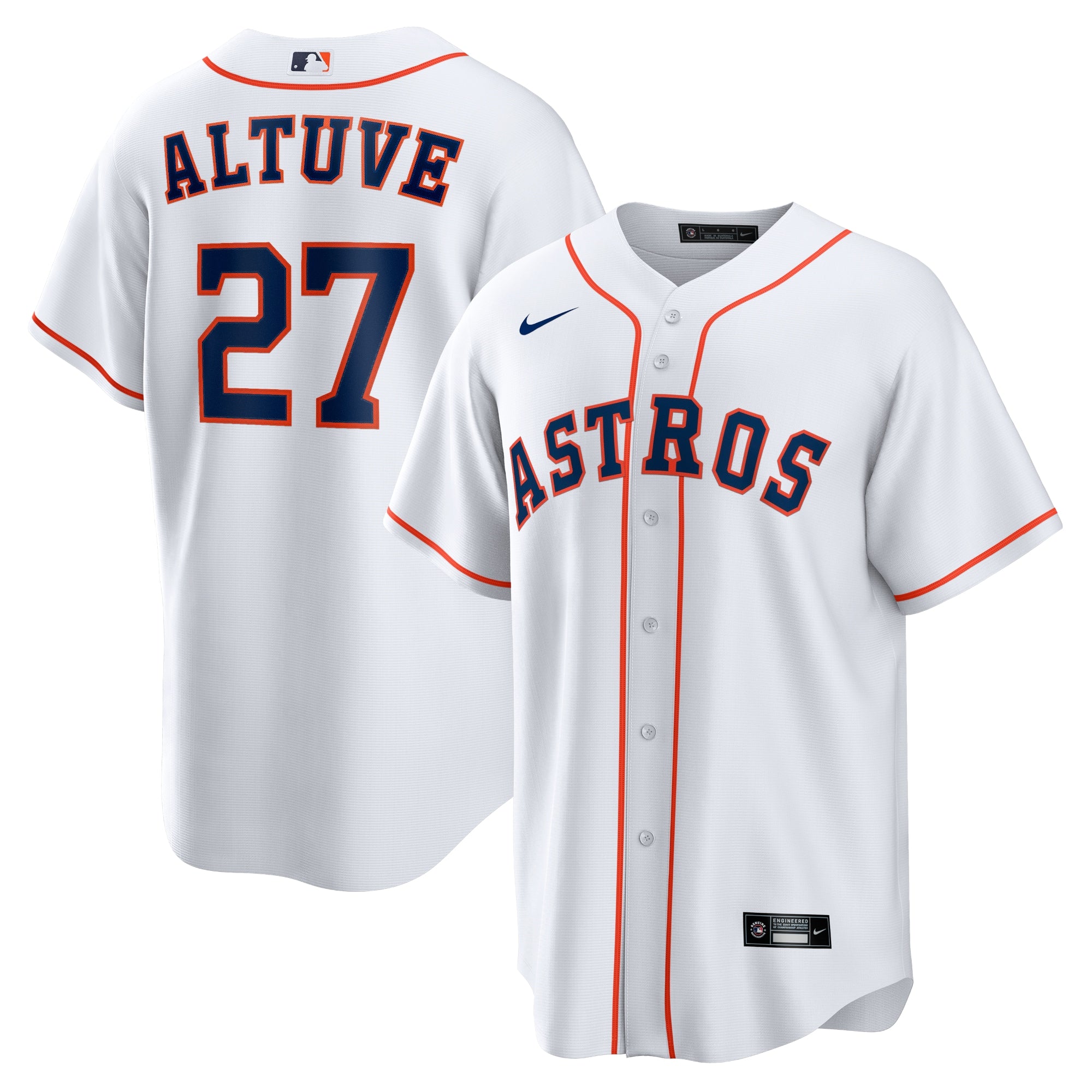 Jose Altuve Houston Astros Home Replica Player Name Jersey - White | Stitched Baseball Jersey TJS0772