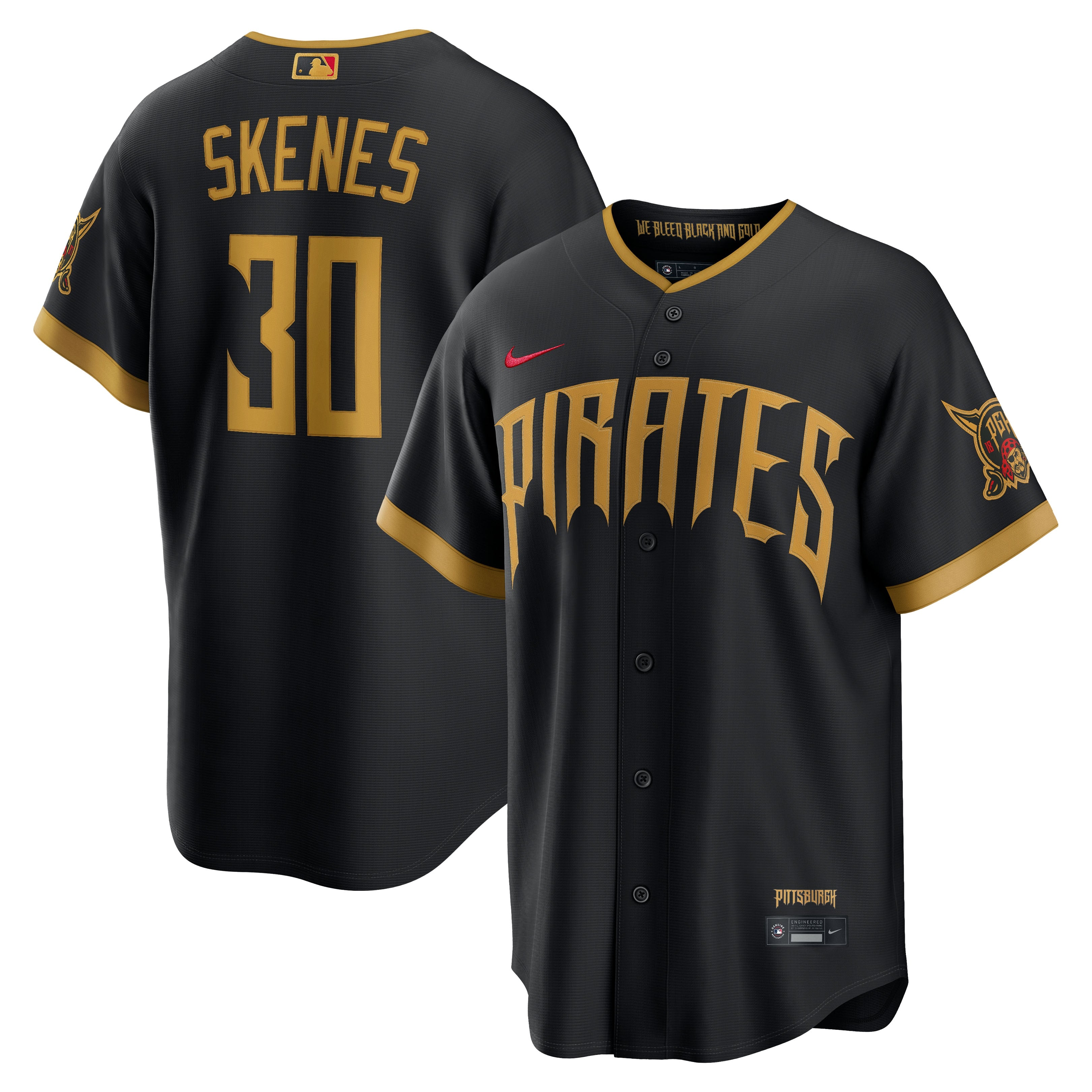 Paul Skenes Pittsburgh Pirates 2026 City Connect Stadium Jersey - Black | Stitched Baseball Jersey TJS0931