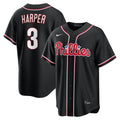 Bryce Harper Philadelphia Phillies Fashion Replica Black Out Jersey | Stitched Baseball Jersey TJS0824