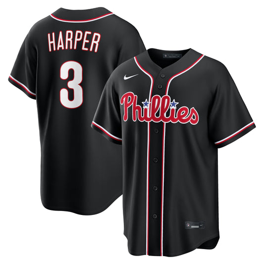 Bryce Harper Philadelphia Phillies Fashion Replica Black Out Jersey | Stitched Baseball Jersey TJS0824