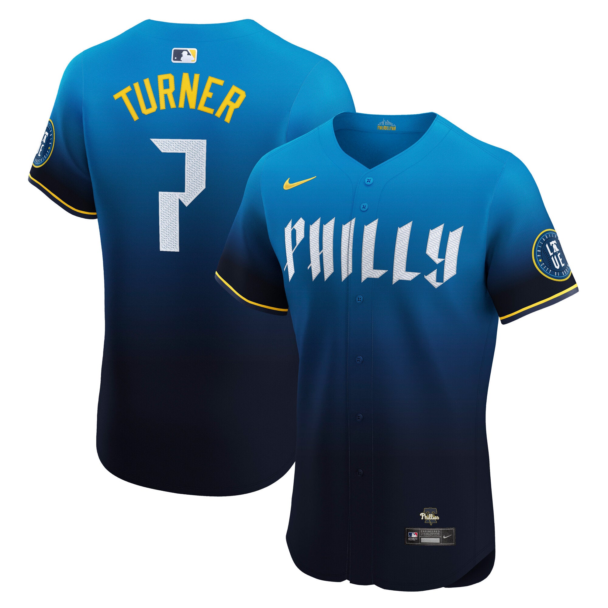 Trea Turner Philadelphia Phillies City Connect Elite Jersey - Navy | Stitched Baseball Jersey TJS0947