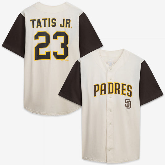 San Diego Padres Profile Big & Tall Two-Color Fashion Jersey - Cream/Brown | Stitched Baseball Jersey TJS0600