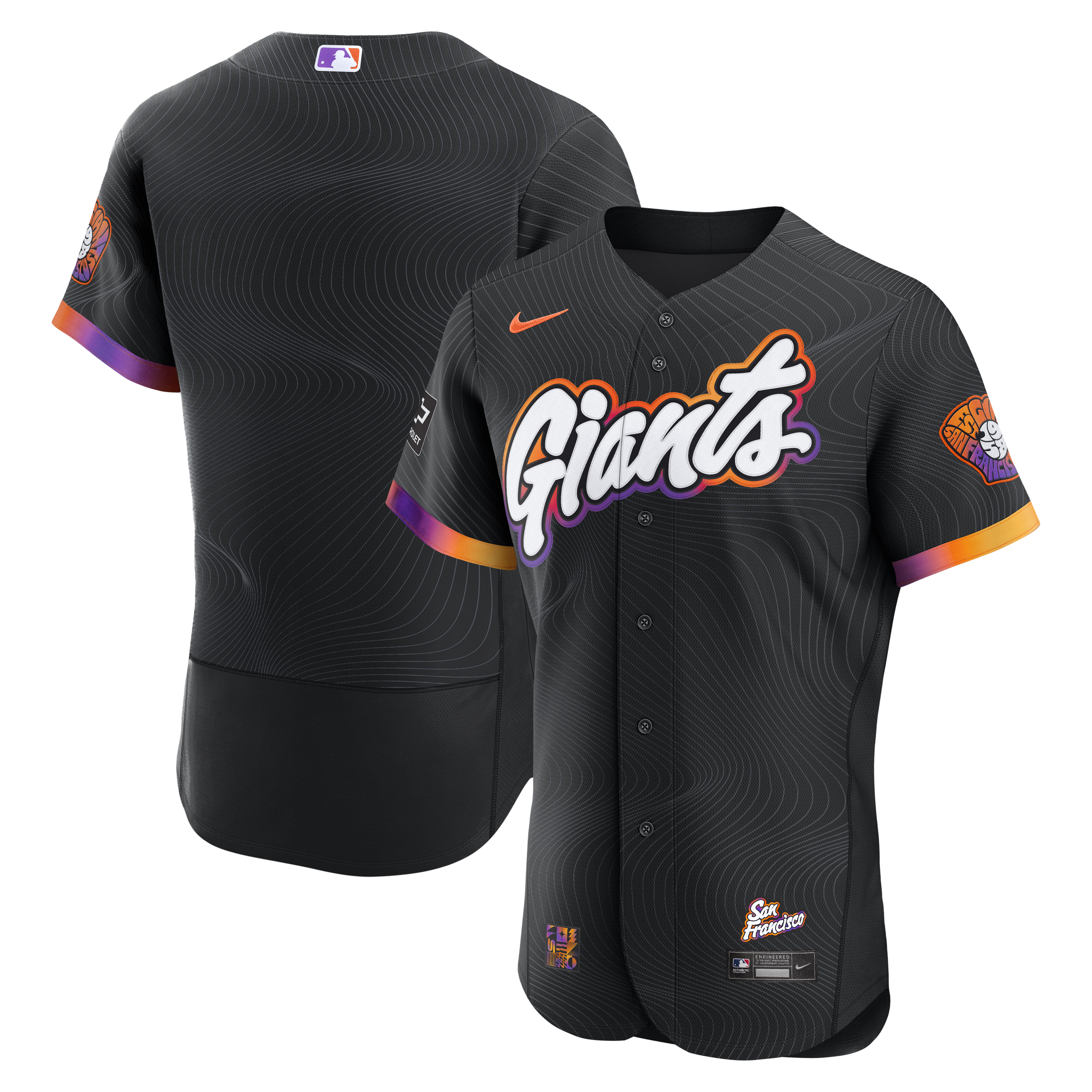 San Francisco Giants City Connect Sponsor Patch Jersey - Anthracite | Stitched Baseball Jersey TJS1024