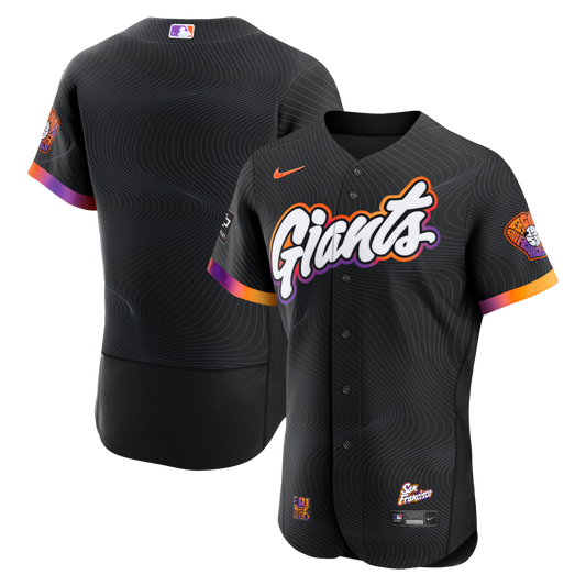 San Francisco Giants City Connect Sponsor Patch Jersey - Anthracite | Stitched Baseball Jersey TJS1024