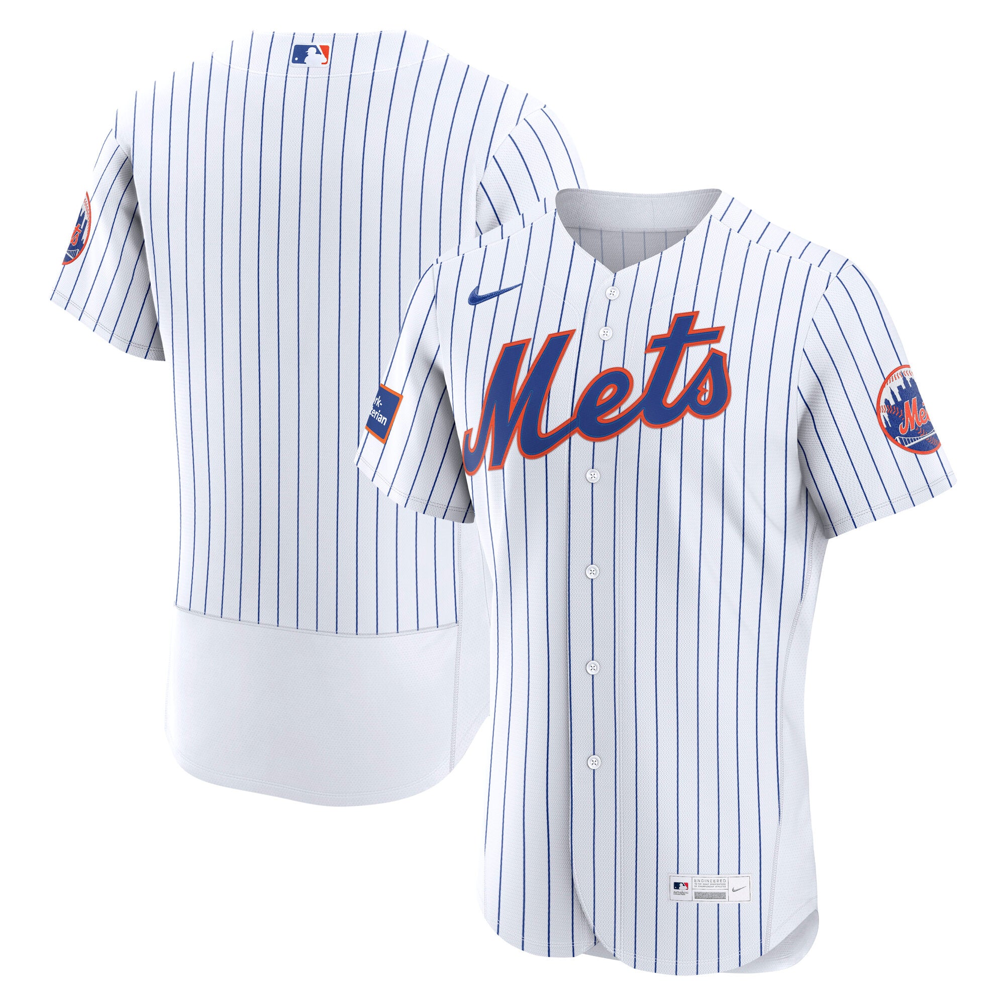 New York Mets Home Sponsor Patch Jersey - White | Stitched Baseball Jersey TJS1089