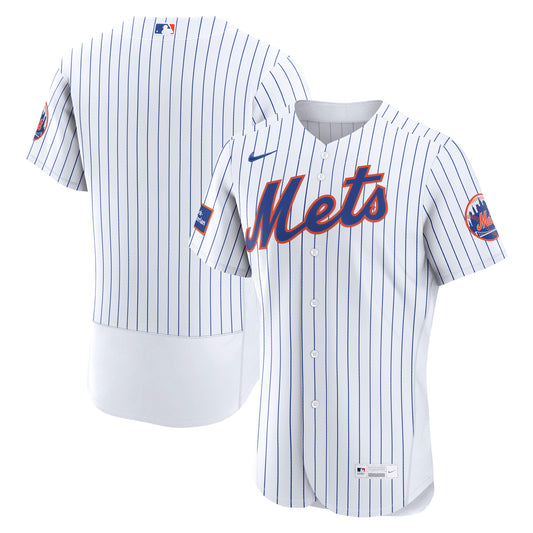 New York Mets Home Sponsor Patch Jersey - White | Stitched Baseball Jersey TJS1089