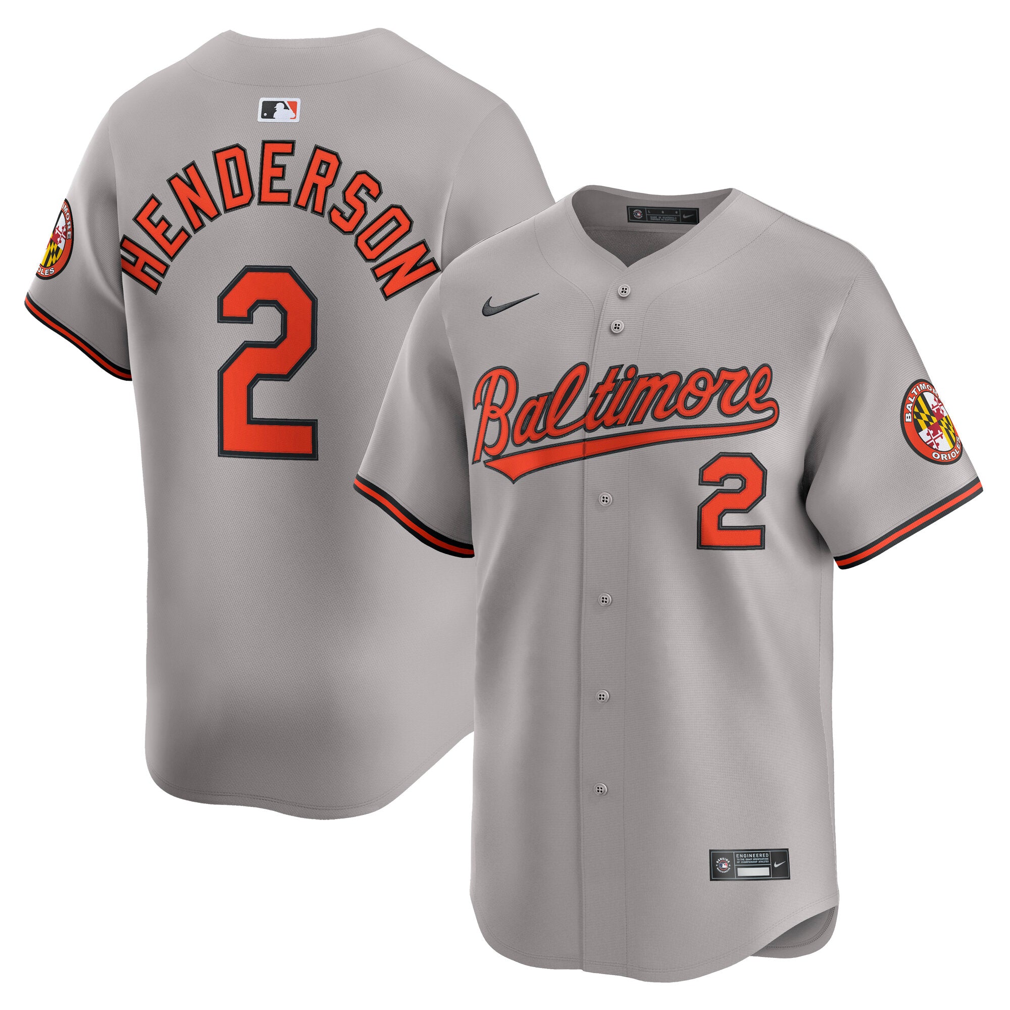 Gunnar Henderson Baltimore Orioles Road Limited Player Jersey - Gray | Stitched Baseball Jersey TJS1042