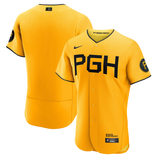 Pittsburgh Pirates City Connect Jersey - Gold | Stitched Baseball Jersey TJS1006